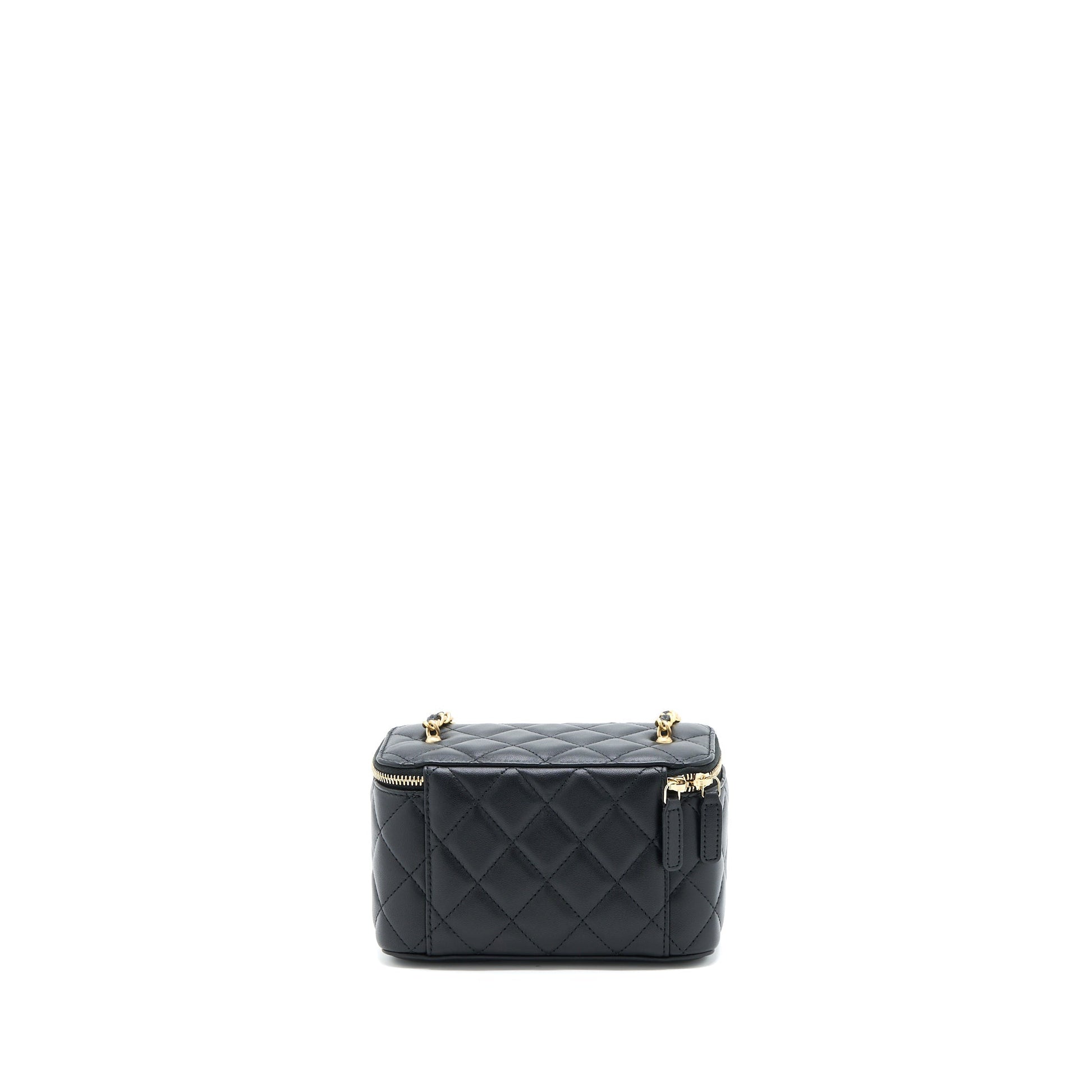 Chanel Pearl Crush Long Vanity Lambskin GHW Black Handbag 4