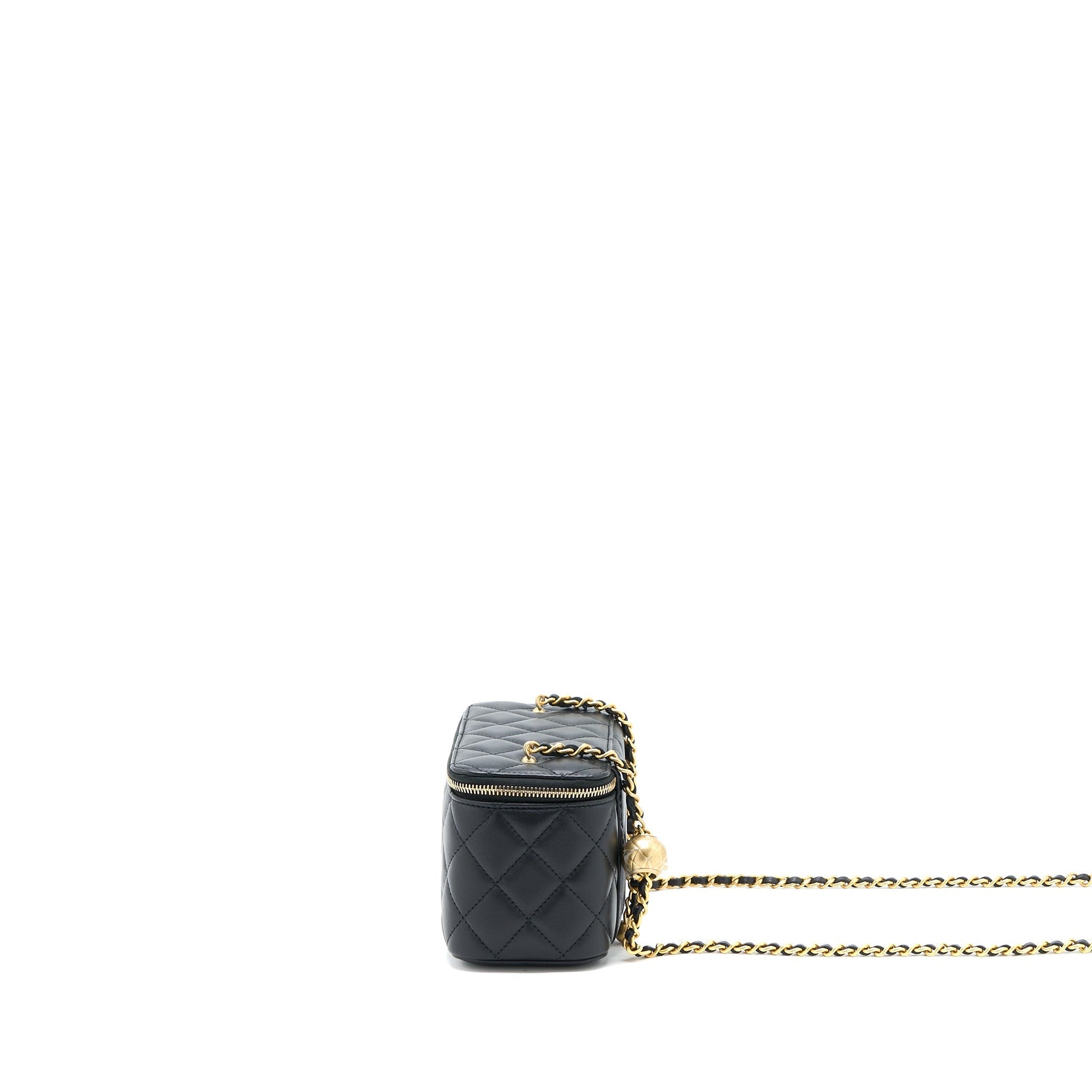 Chanel Pearl Crush Long Vanity Lambskin GHW Black Handbag 4