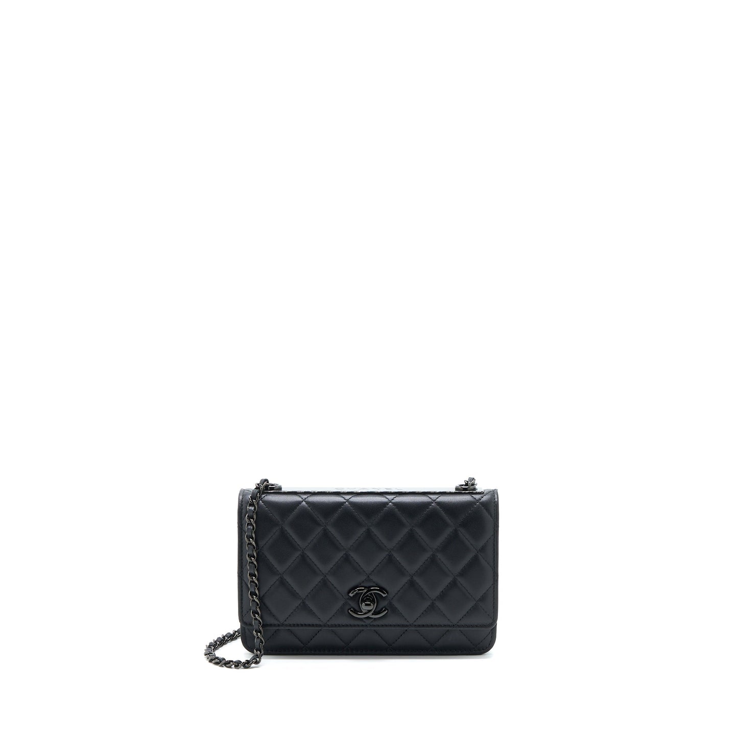 Chanel Trendy CC on Lambskin So Hardware Black Wallet Case