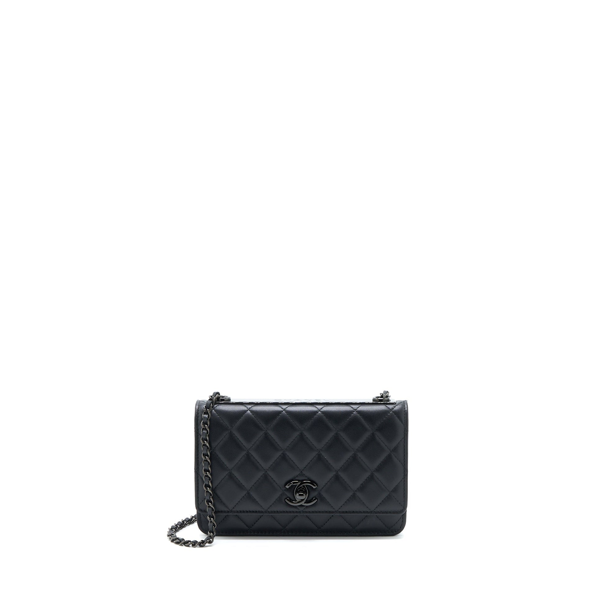 Chanel Trendy CC on Lambskin So Hardware Black Wallet Case