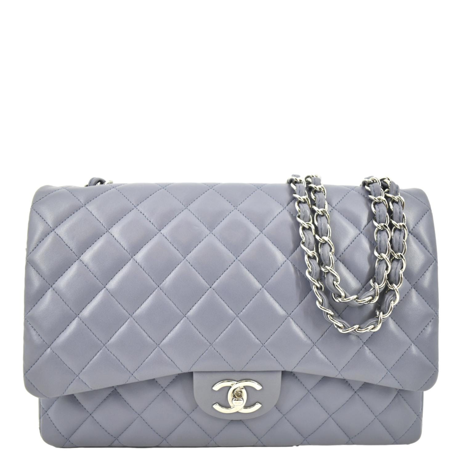 Chanel Classic Maxi Double Flap Quilted Leather Lambskin Travel Bag