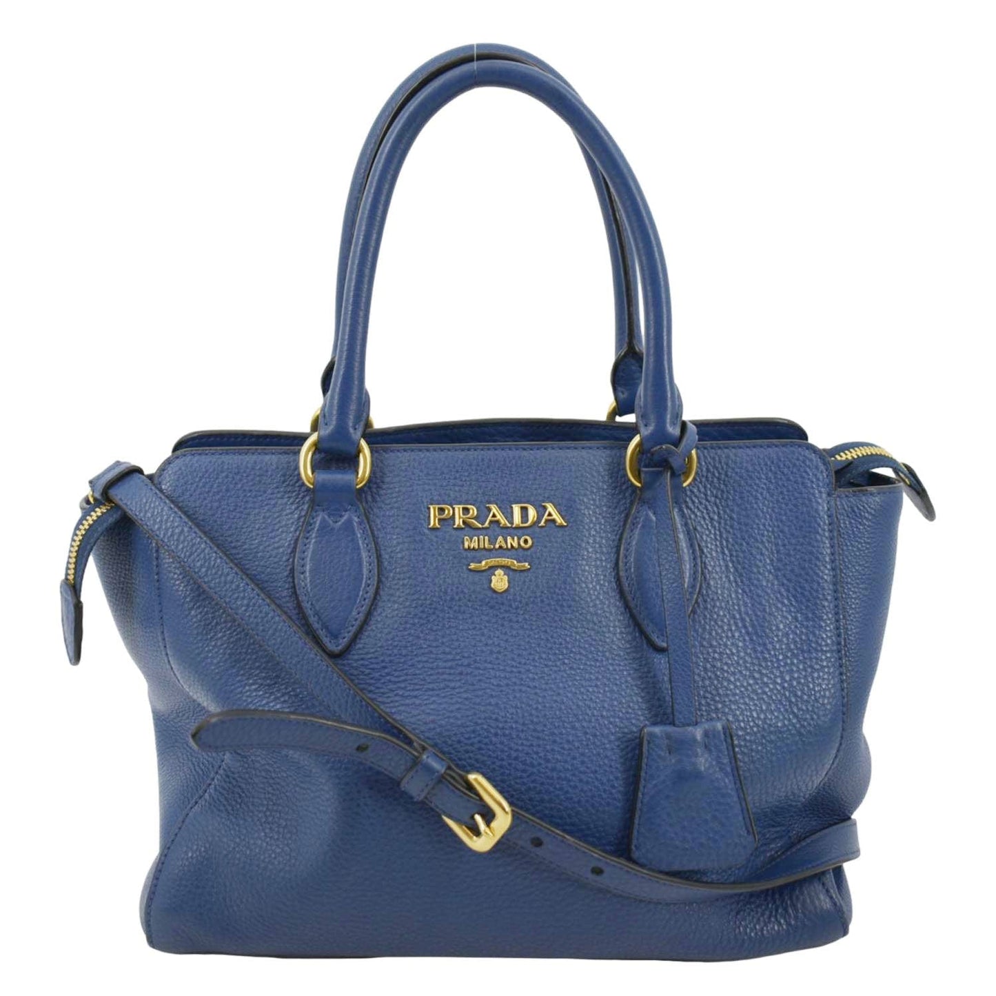 Way Tote Shoulder Bag Leather Blue