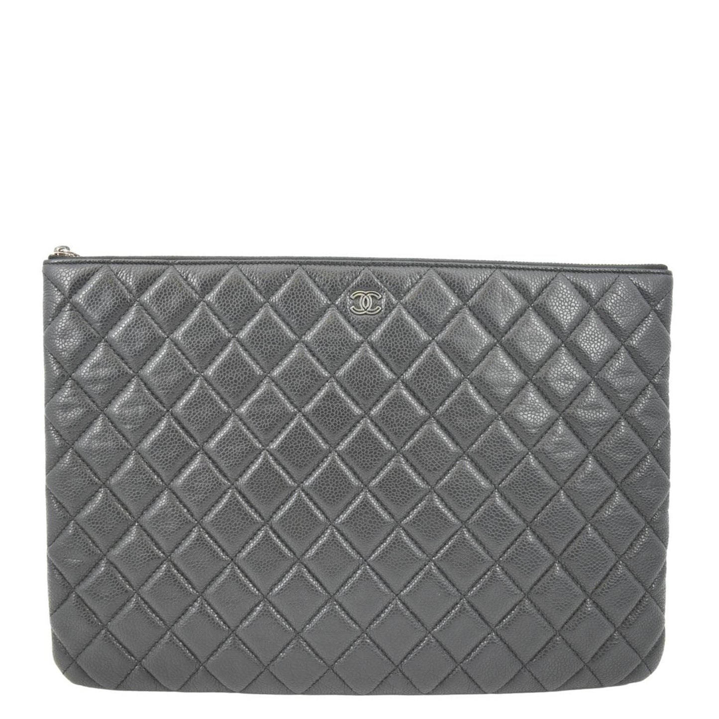 Chanel Classic O- Caviar Zip Leather Black Travel Bag