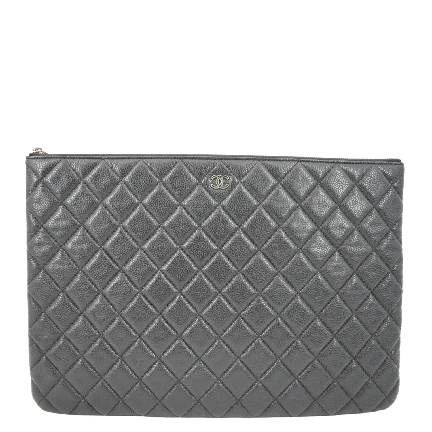 Chanel Classic O- Caviar Zip Leather Black Travel Bag