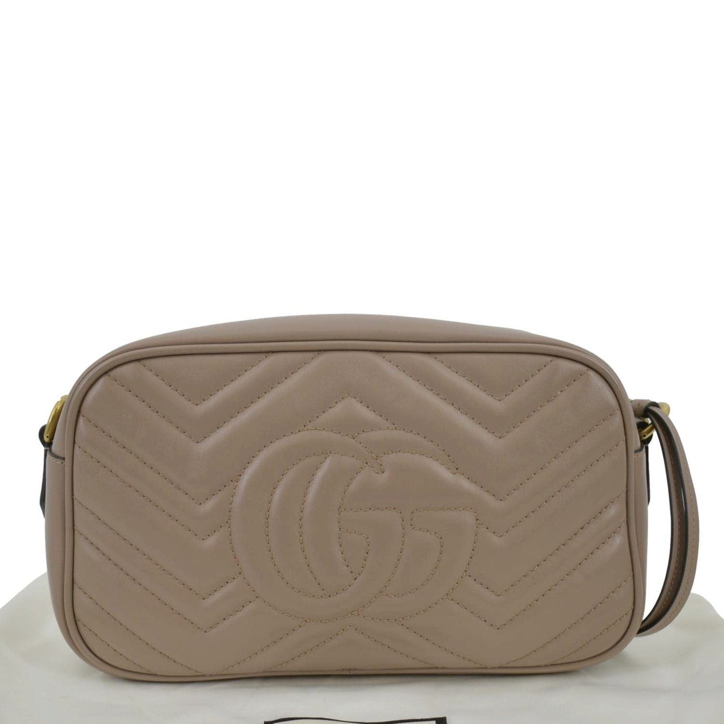 Gucci Marmont Crossbody Bag Dusty Leather Matelasse Camera Bag