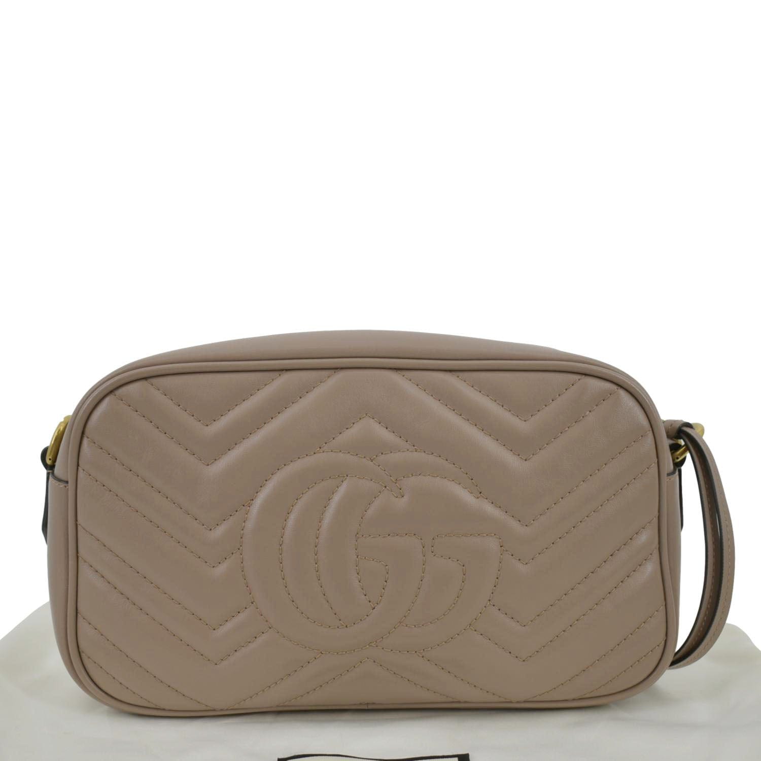 Gucci Marmont Crossbody Bag Dusty Leather Matelasse Camera Bag