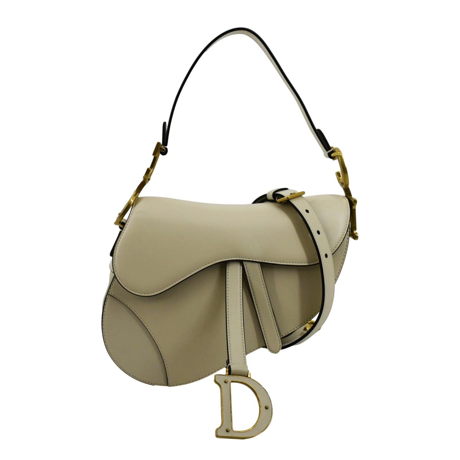 Dior Saddle Smooth Calfskin Satchel Shoulder Bag Dusty Leather
