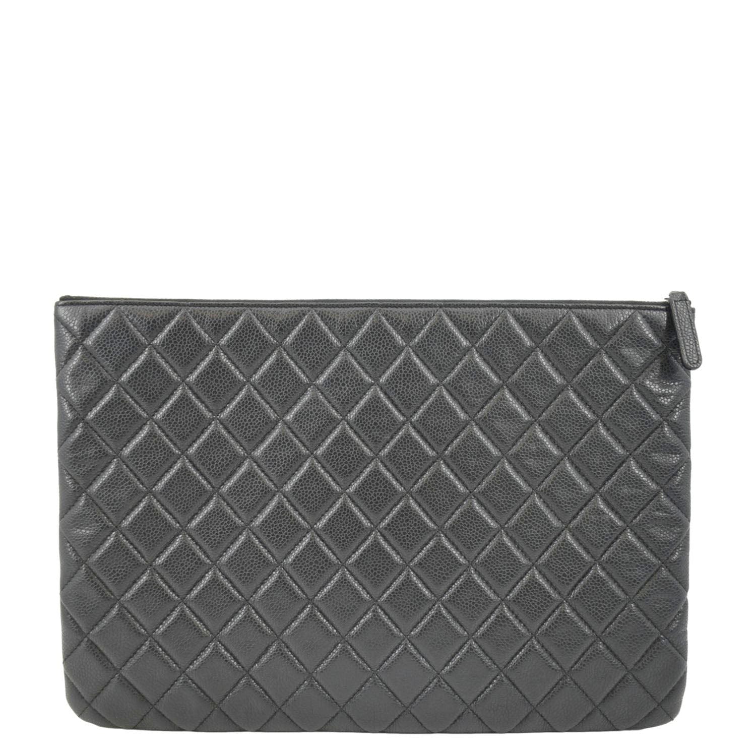 Chanel Classic O- Caviar Zip Leather Black Travel Bag