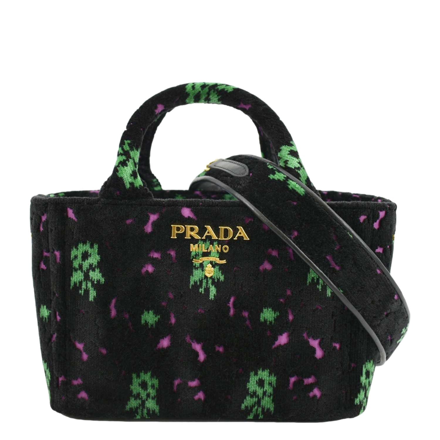 Top Handle Velvet Shoulder Bag Black Small