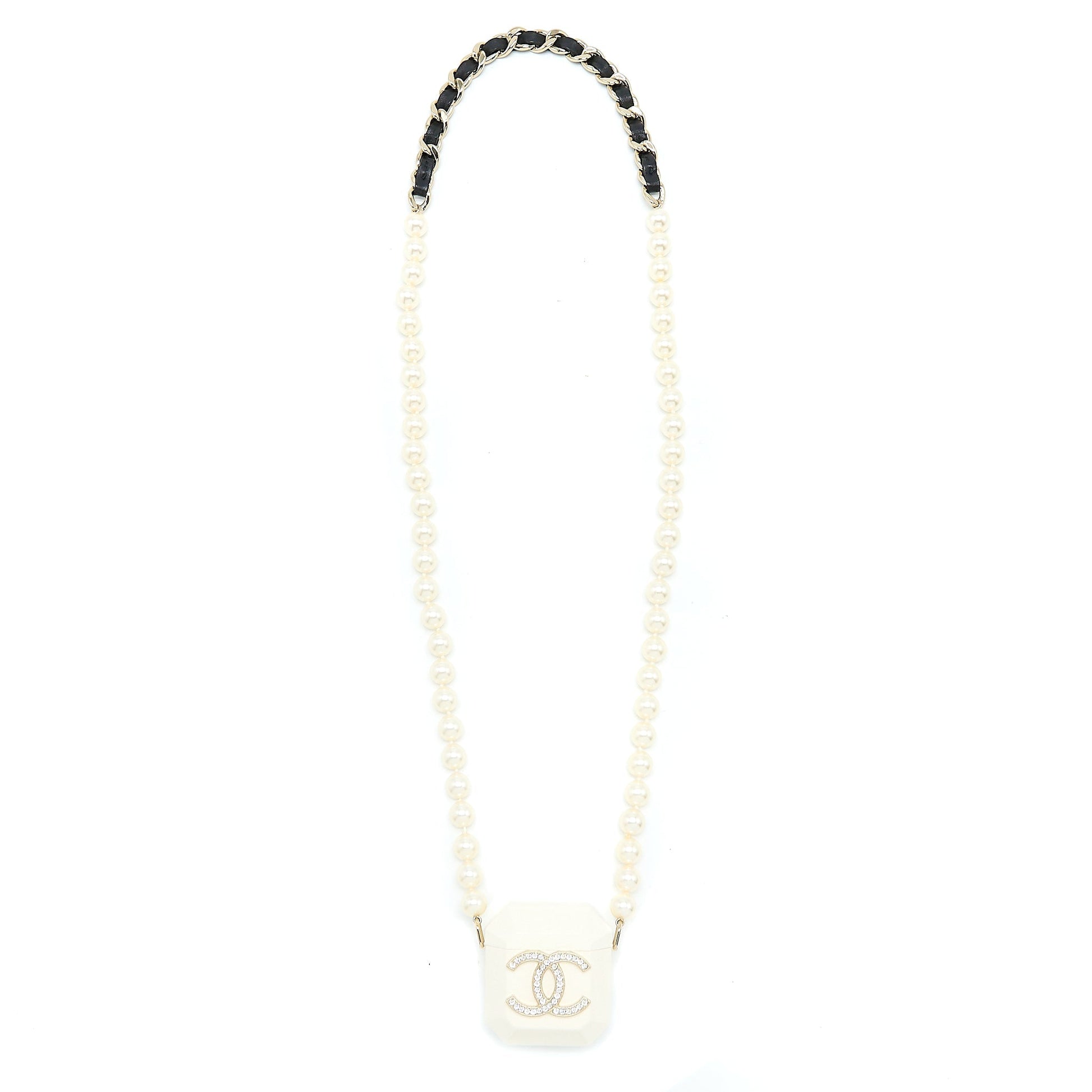 Chanel AirPods Pearl Light Tone White Gold Handbag