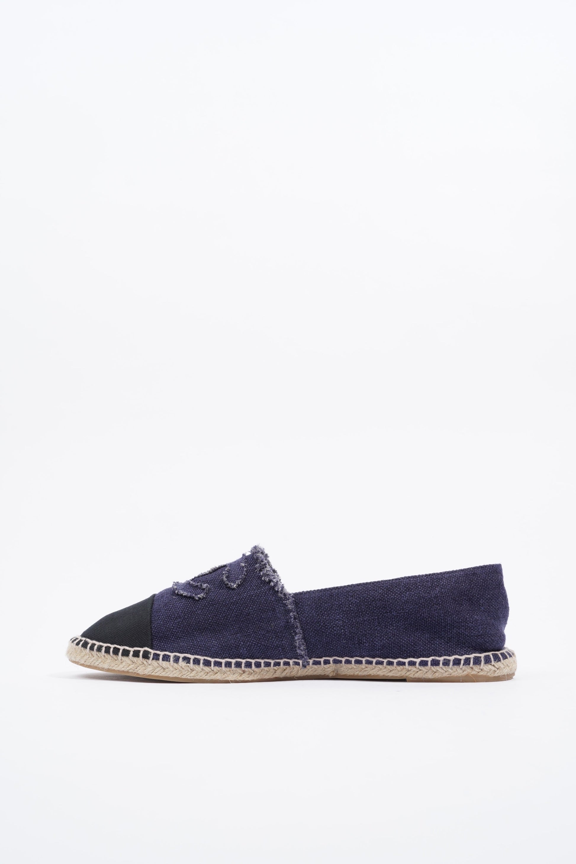 Chanel CC Logo Espadrilles Navy   Black EU 46   UK 12