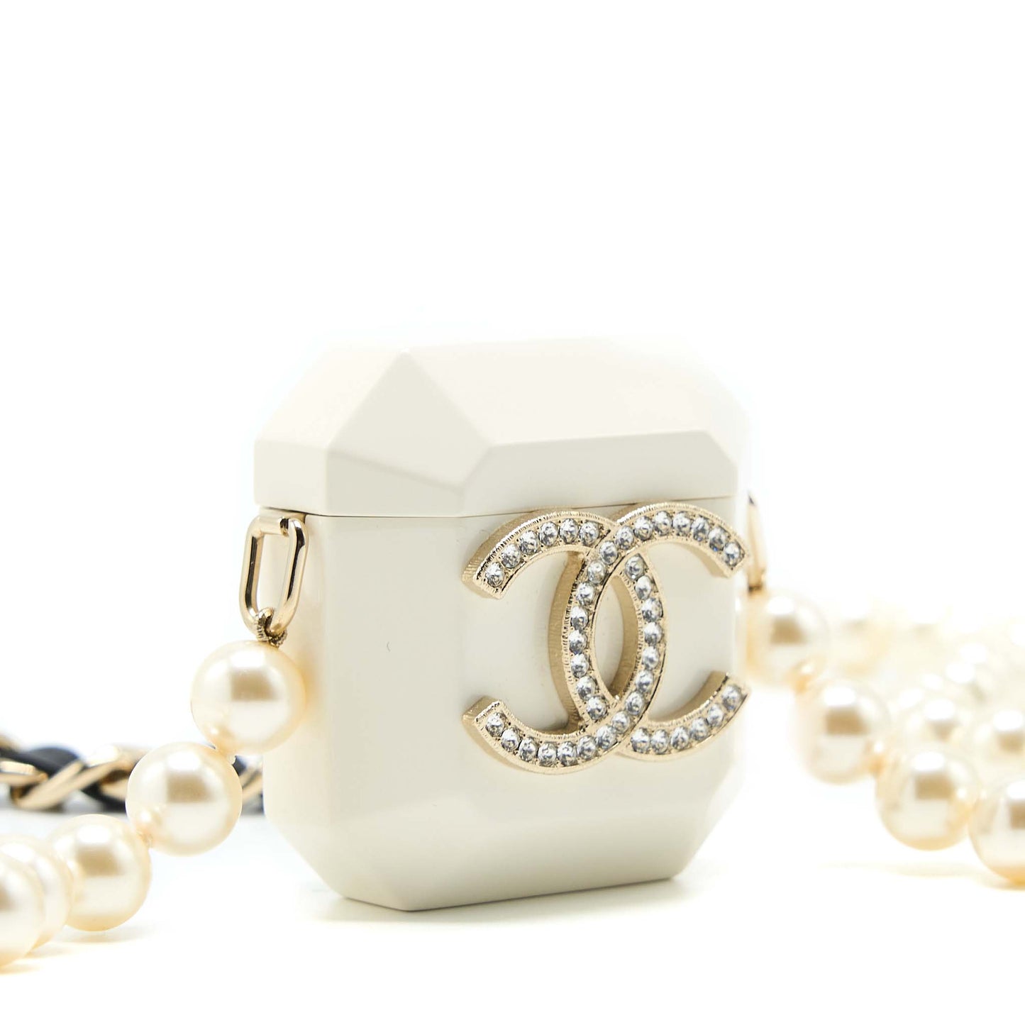 Chanel AirPods Pearl Light Tone White Gold Handbag
