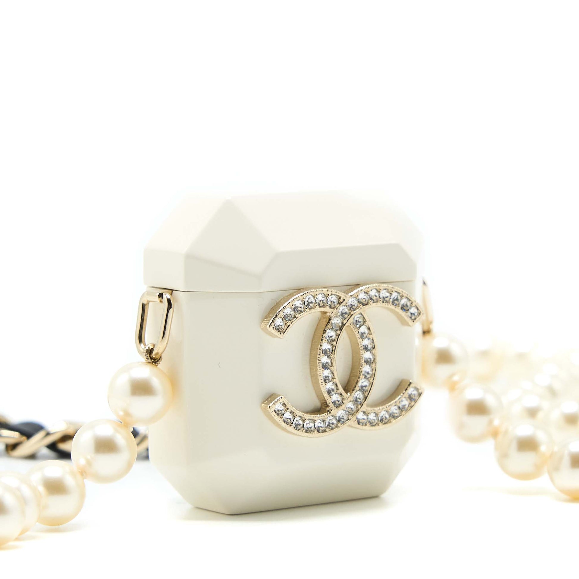 Chanel AirPods Pearl Light Tone White Gold Handbag