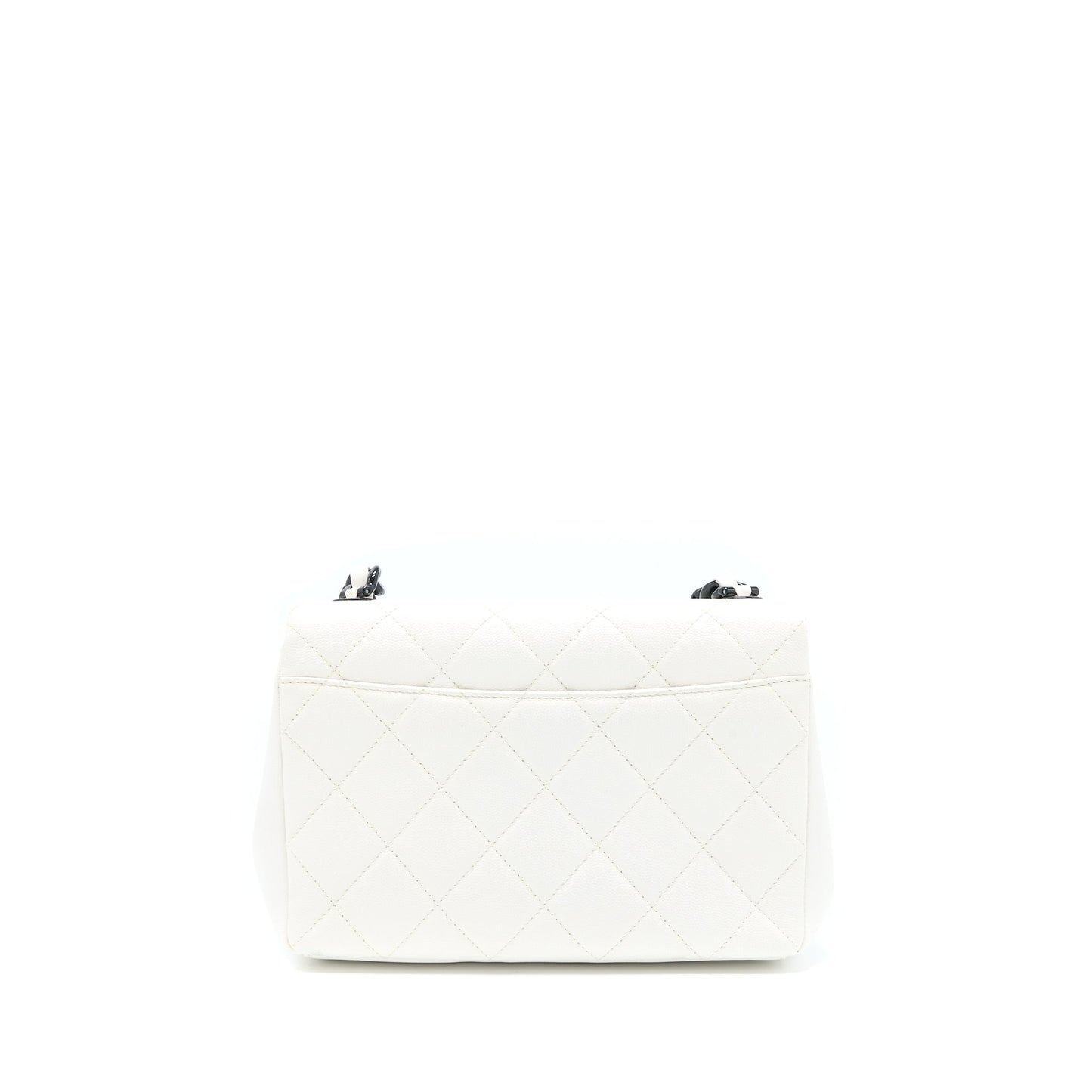 Chanel Seasonal Flap Caviar Hardware Black White Shoulder Bag