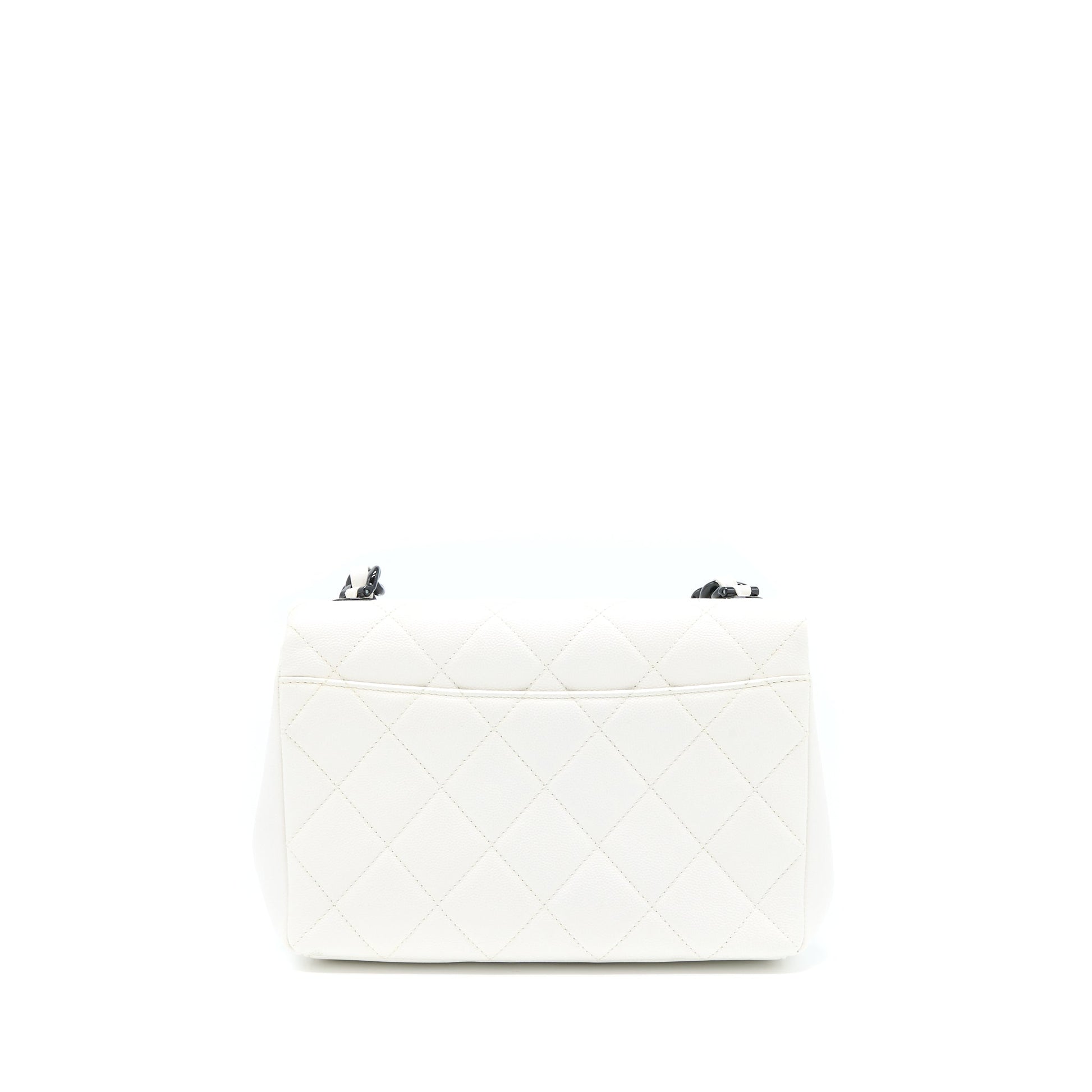 Chanel Seasonal Flap Caviar Hardware Black White Shoulder Bag