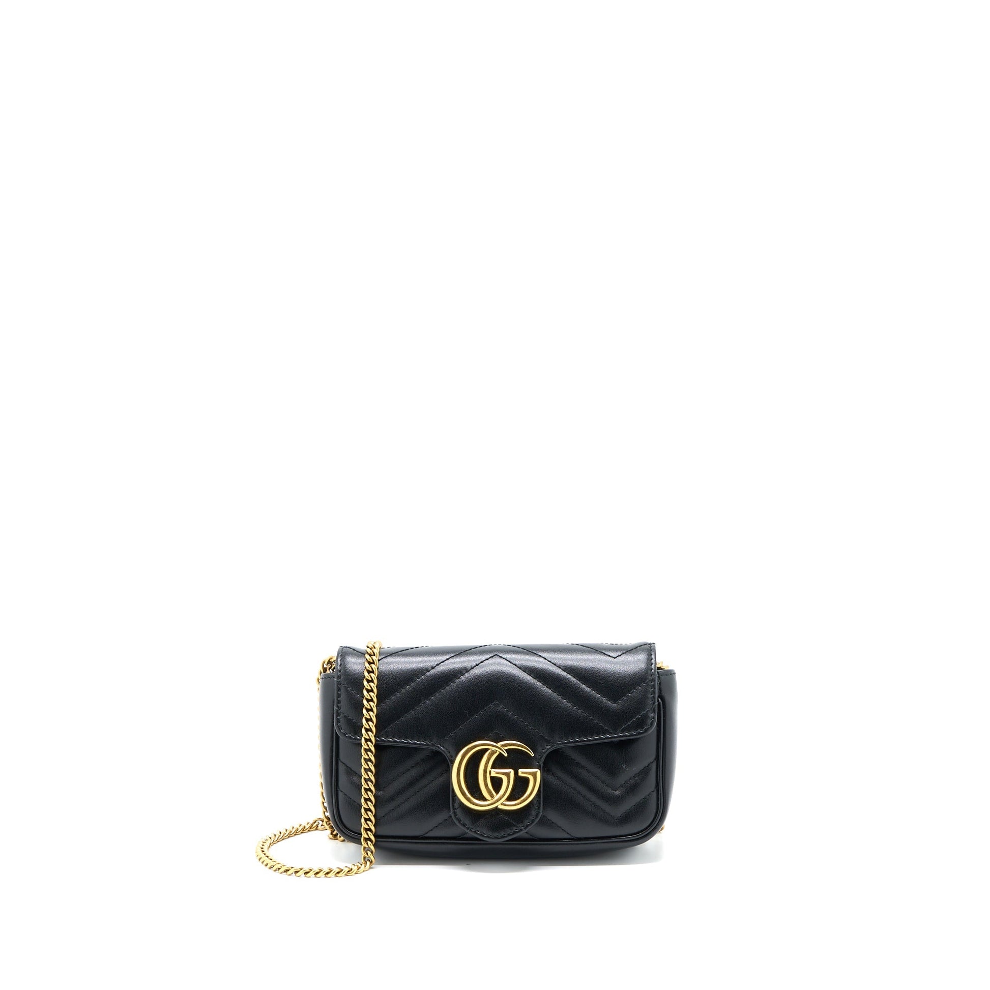 Gucci Marmont Super Bag Calfskin Black Mini Travel Bag