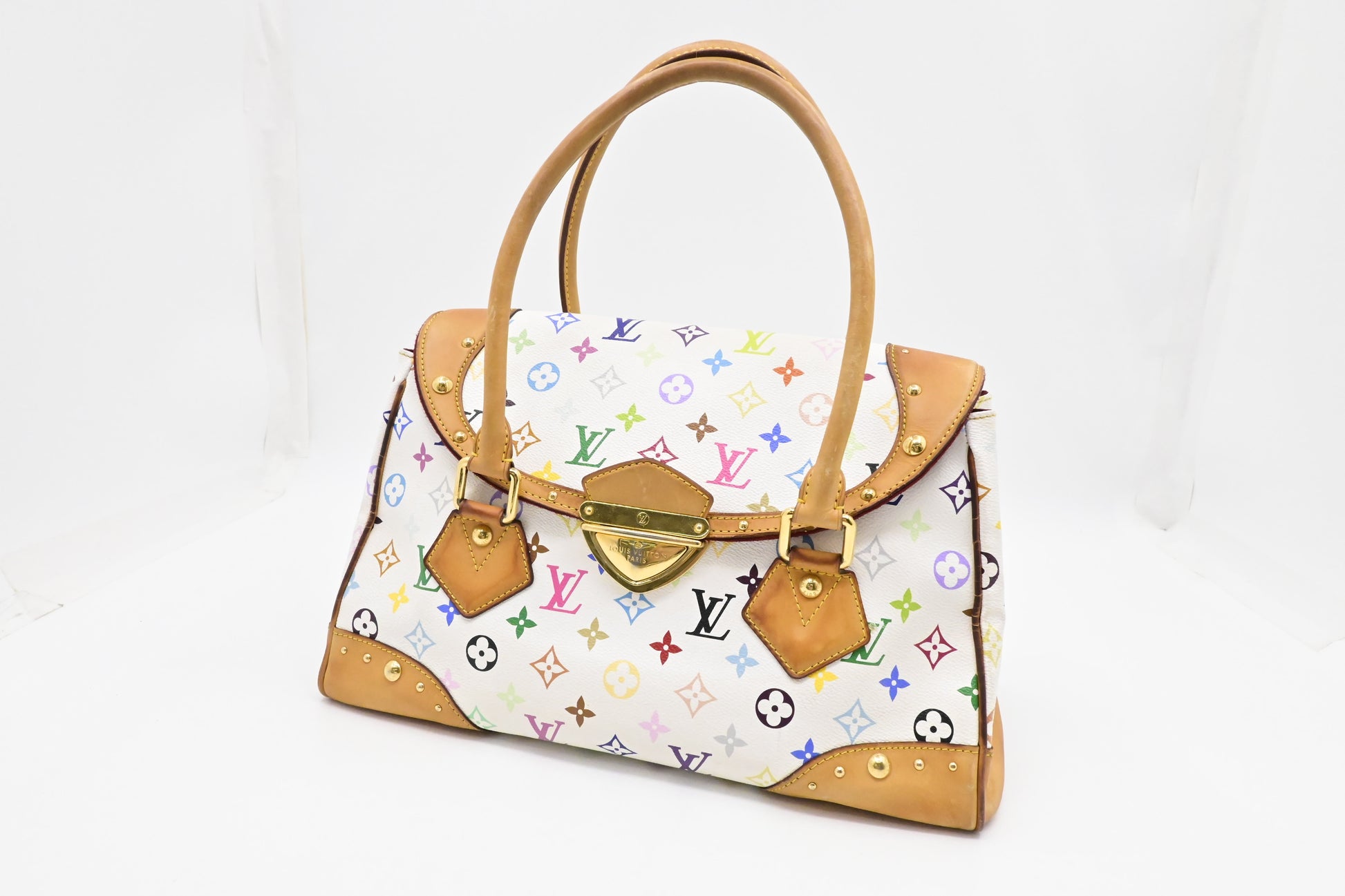 Louis Vuitton Beverly GM Canvas White Multicolor Handbag