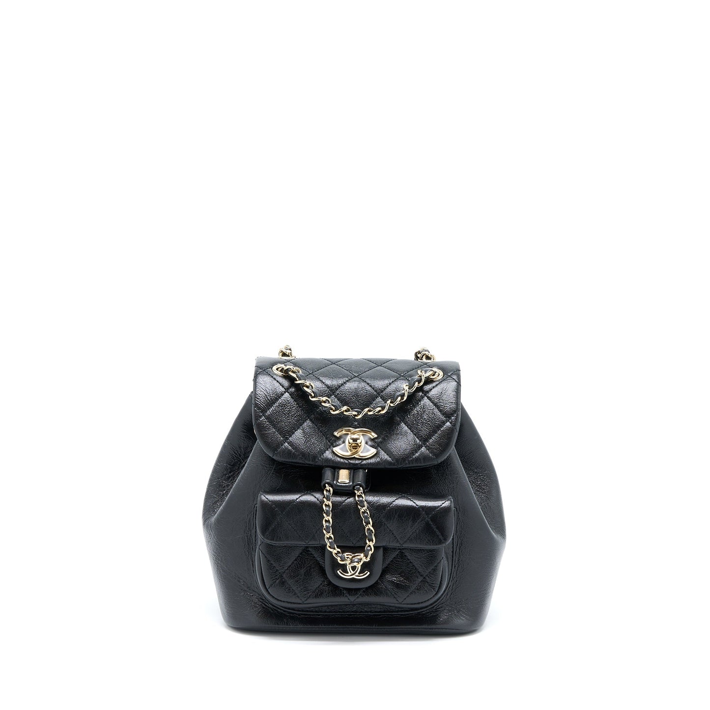 Chanel 22C Duma Backpack Aged Calfskin LGHW Black