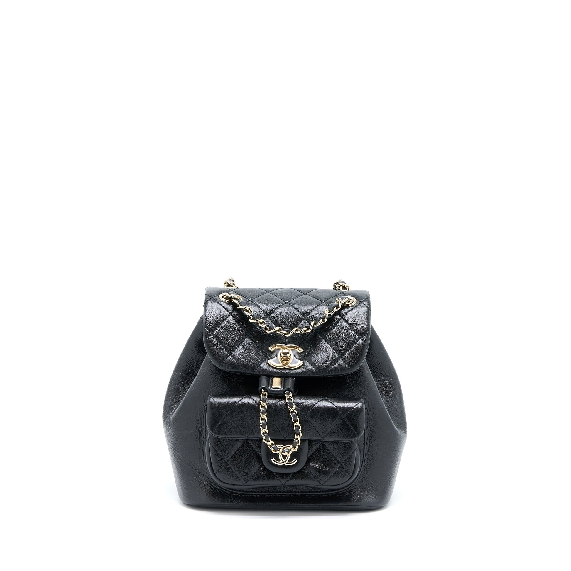 Chanel 22C Duma Backpack Aged Calfskin LGHW Black