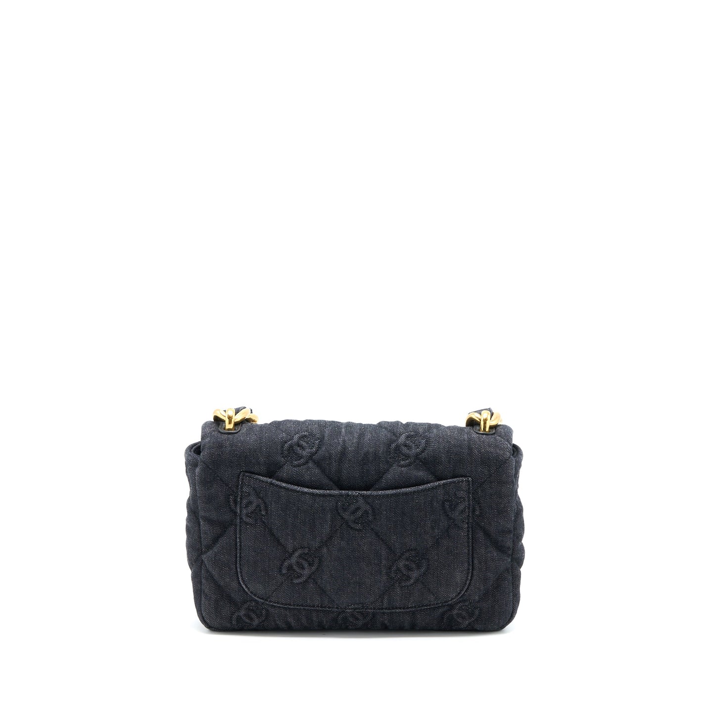 Chanel Flap Giant Denim Dark Brushed GHW Blue Shoulder Bag