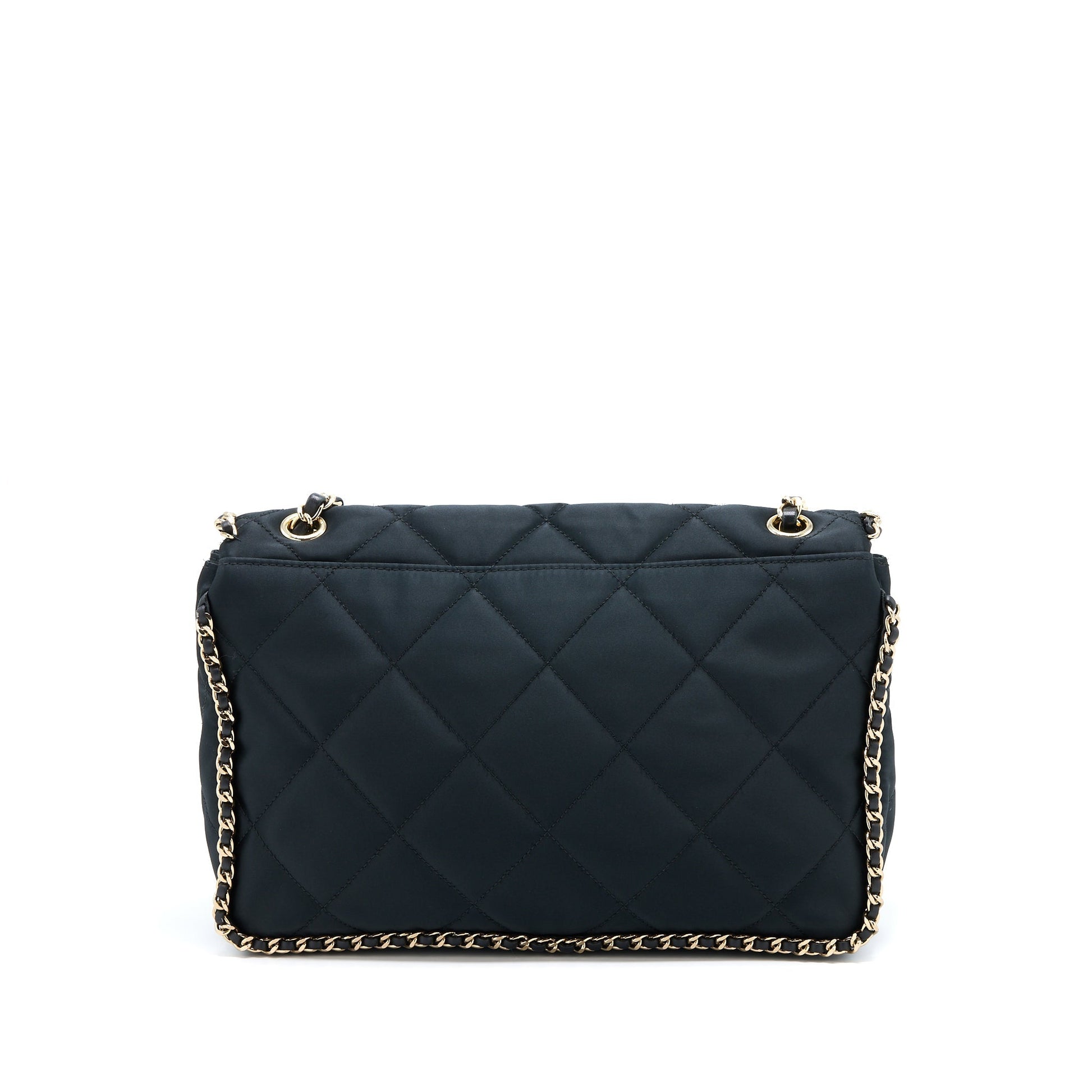 Chanel Seasonal Flap Fabric GHW Black Shoulder Bag
