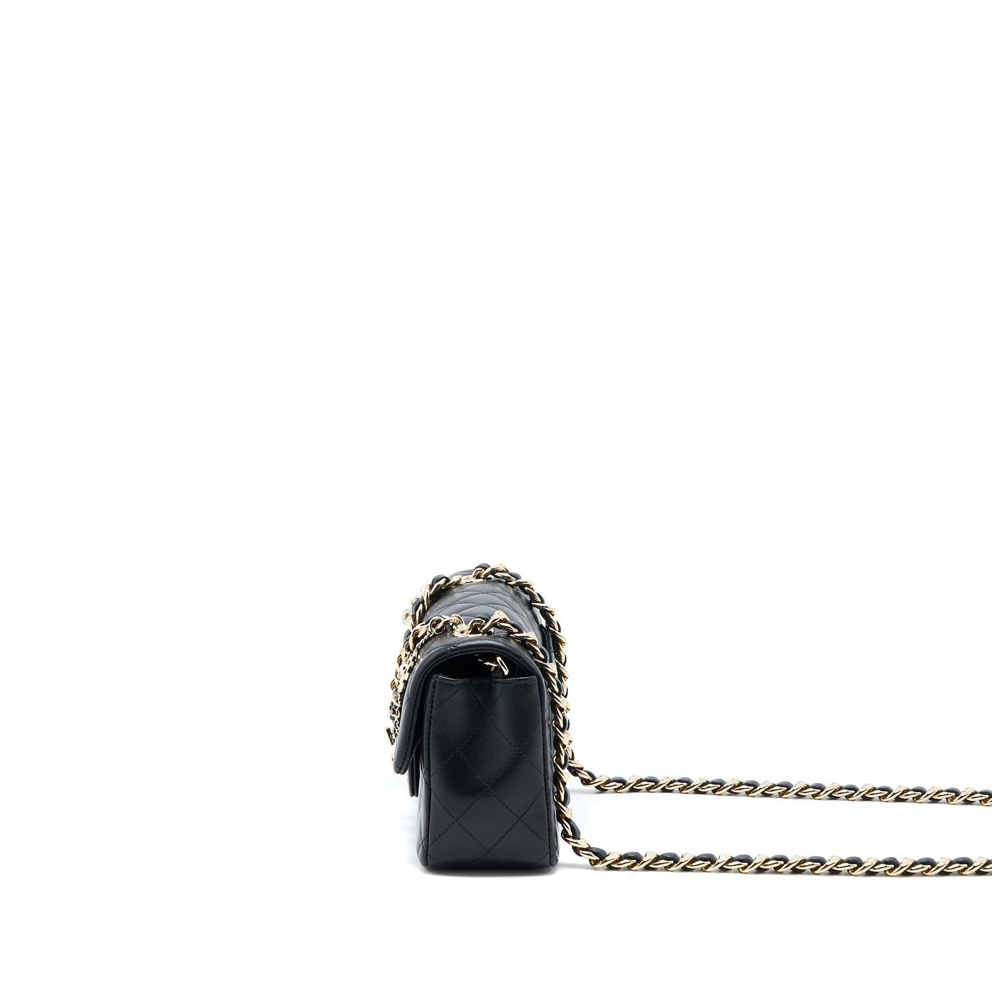 Chanel Rectangular coco charm Limited Edition Lambskin Black Key Chain