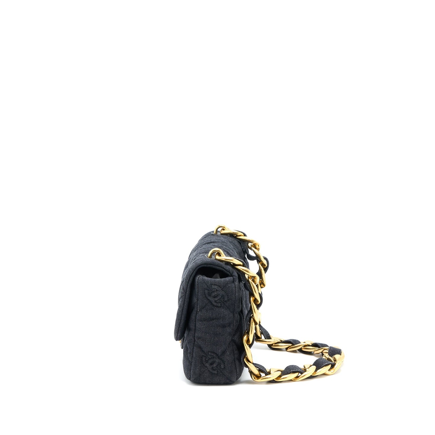 Chanel Flap Giant Denim Dark Brushed GHW Blue Shoulder Bag