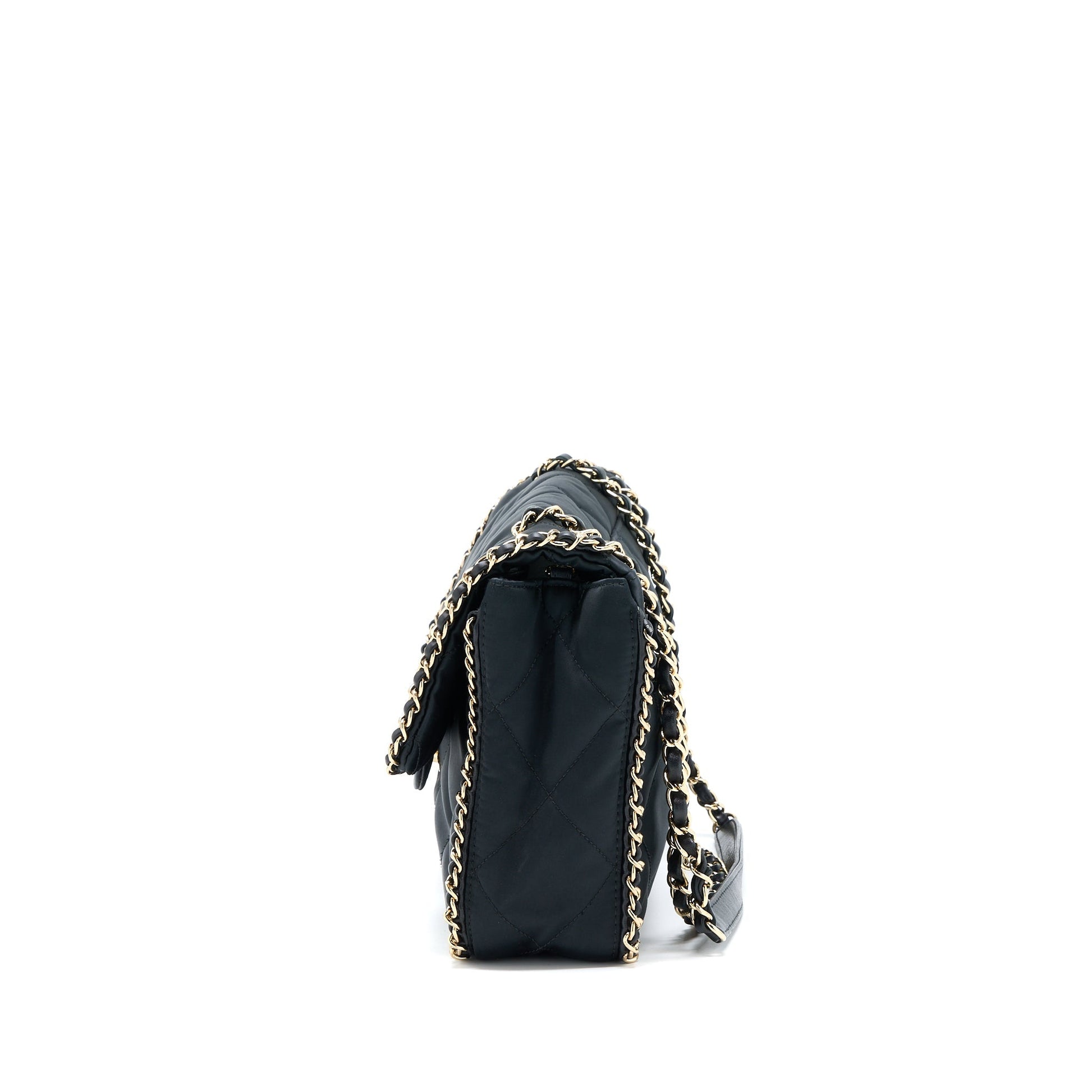 Chanel Seasonal Flap Fabric GHW Black Shoulder Bag