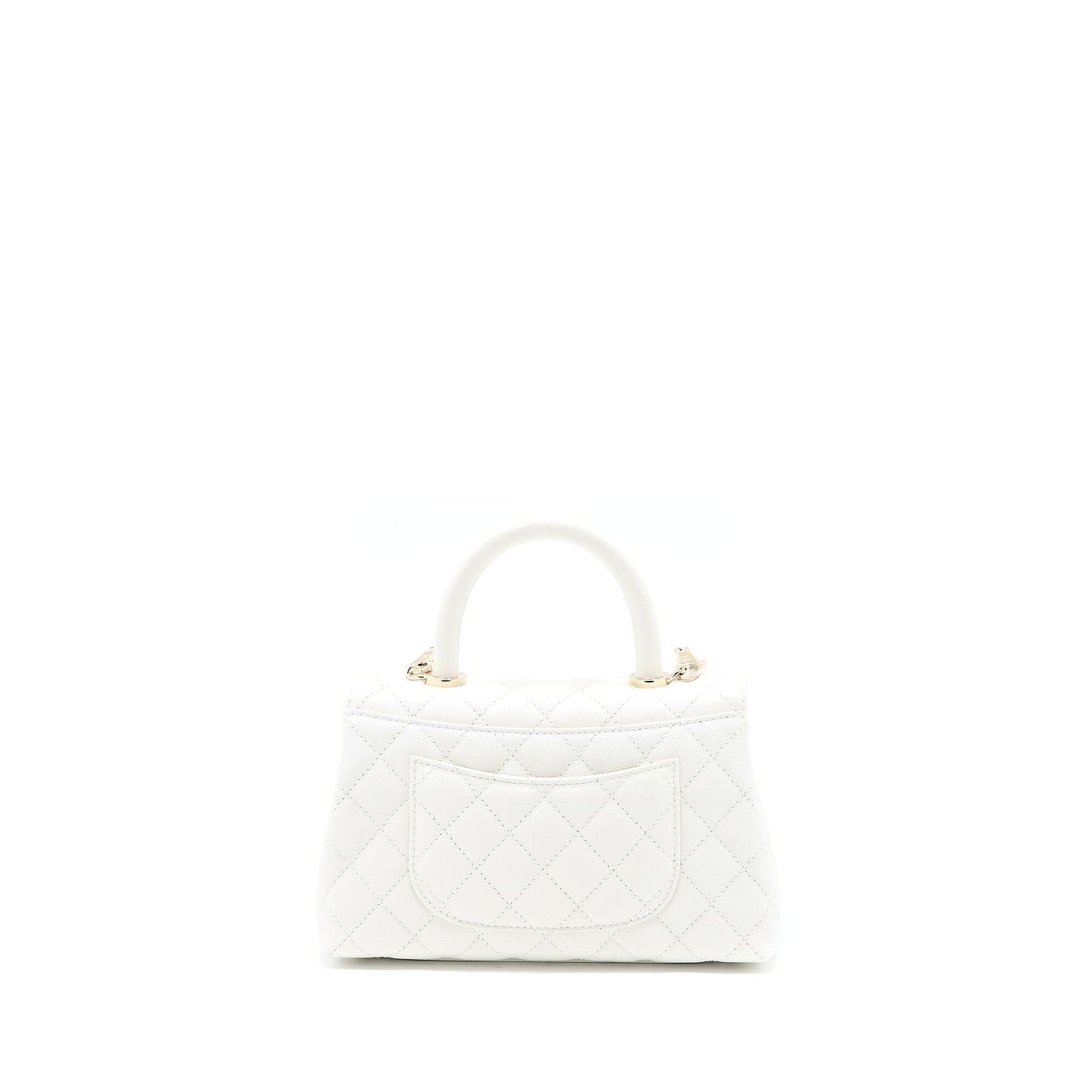 Chanel Coco Handle Caviar LGHW Microchip White Small Handbag Microchip 4