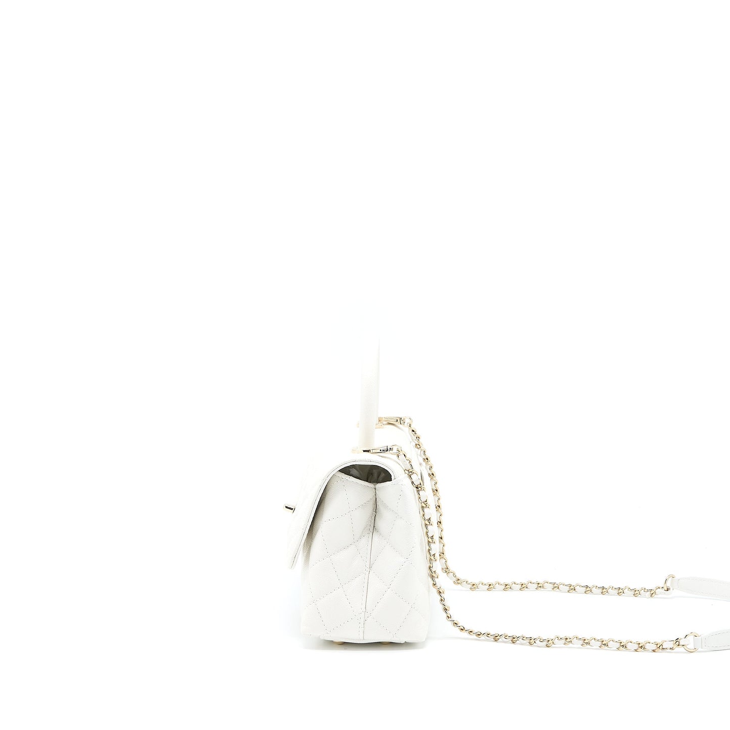 Chanel Coco Handle Caviar LGHW Microchip White Small Handbag Microchip 4