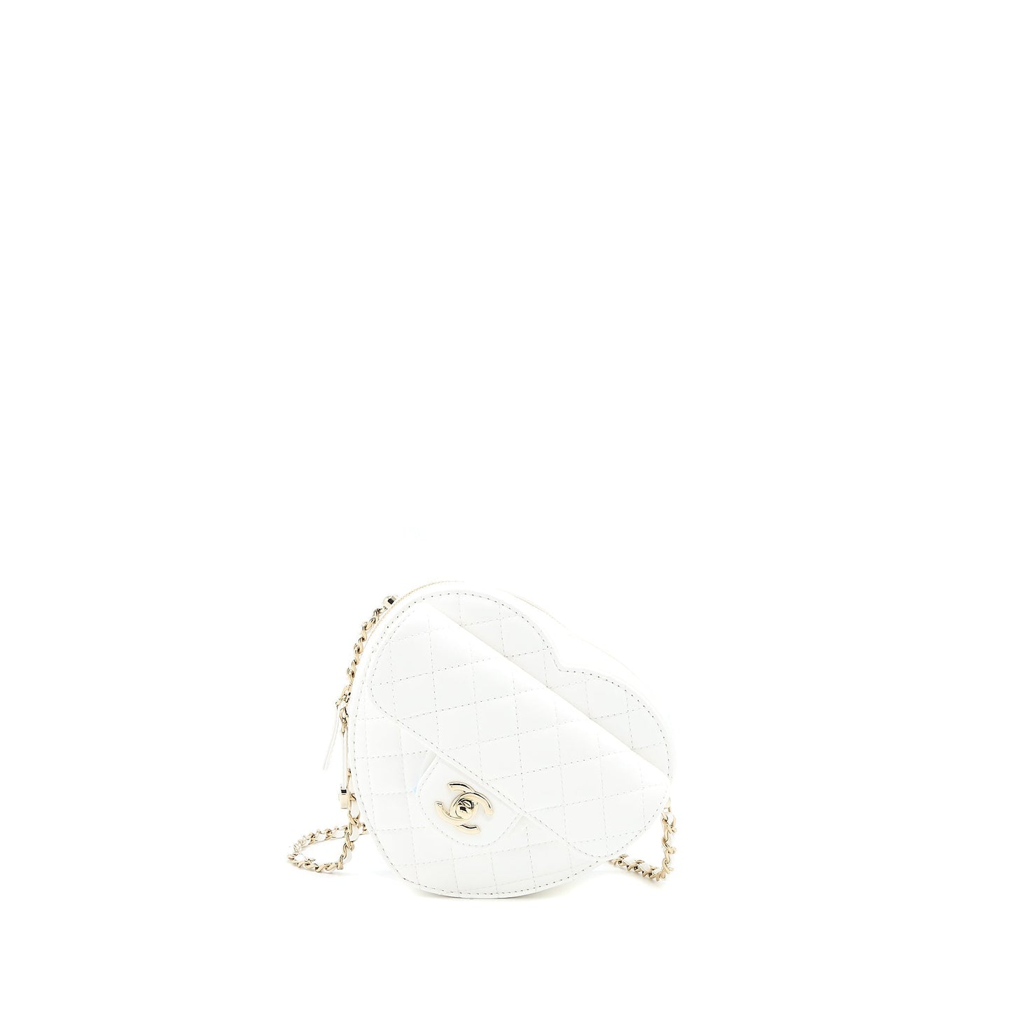 Chanel 22s Heart Lambskin LGHW Microchip White Handbag Microchip 2