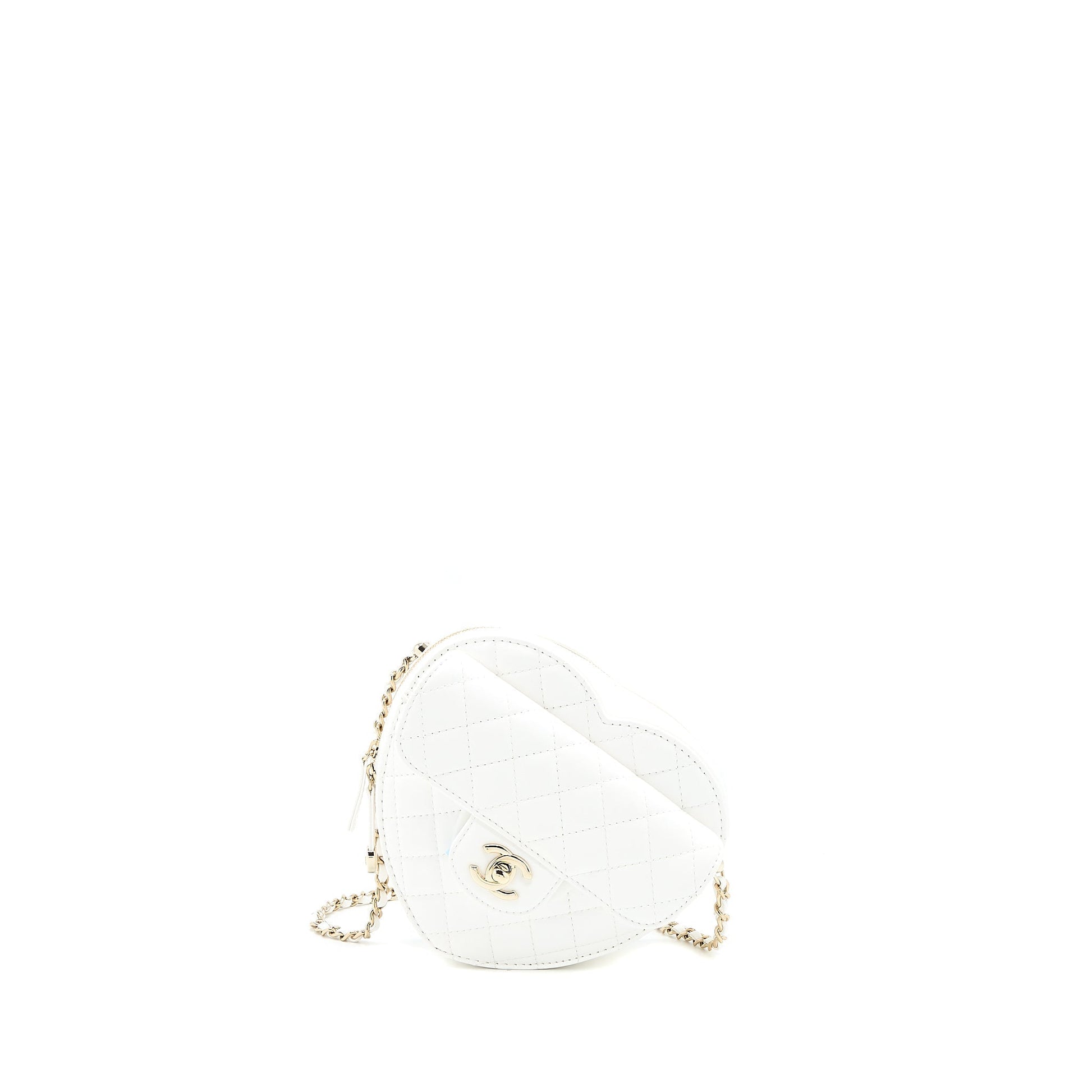 Chanel 22s Heart Lambskin LGHW Microchip White Handbag Microchip 2