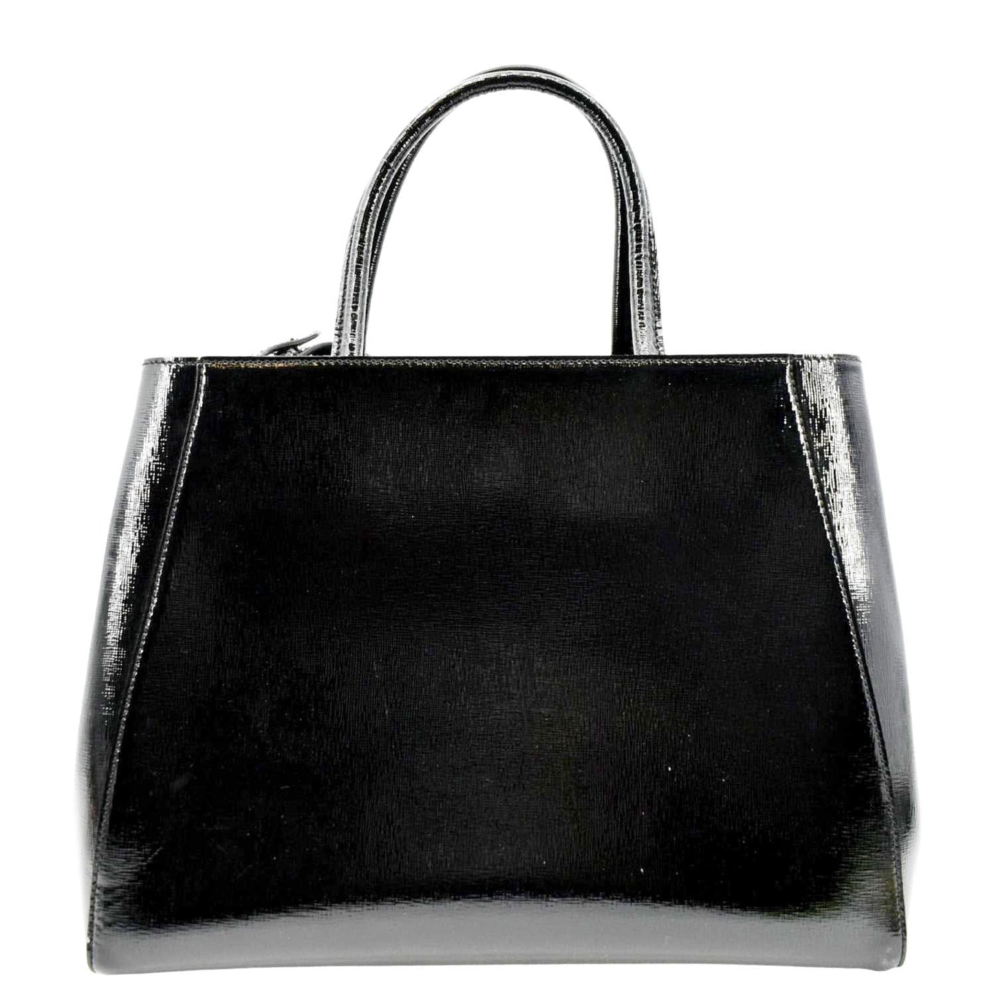 Fendi Jours Shoulder Bag Leather Patent Black