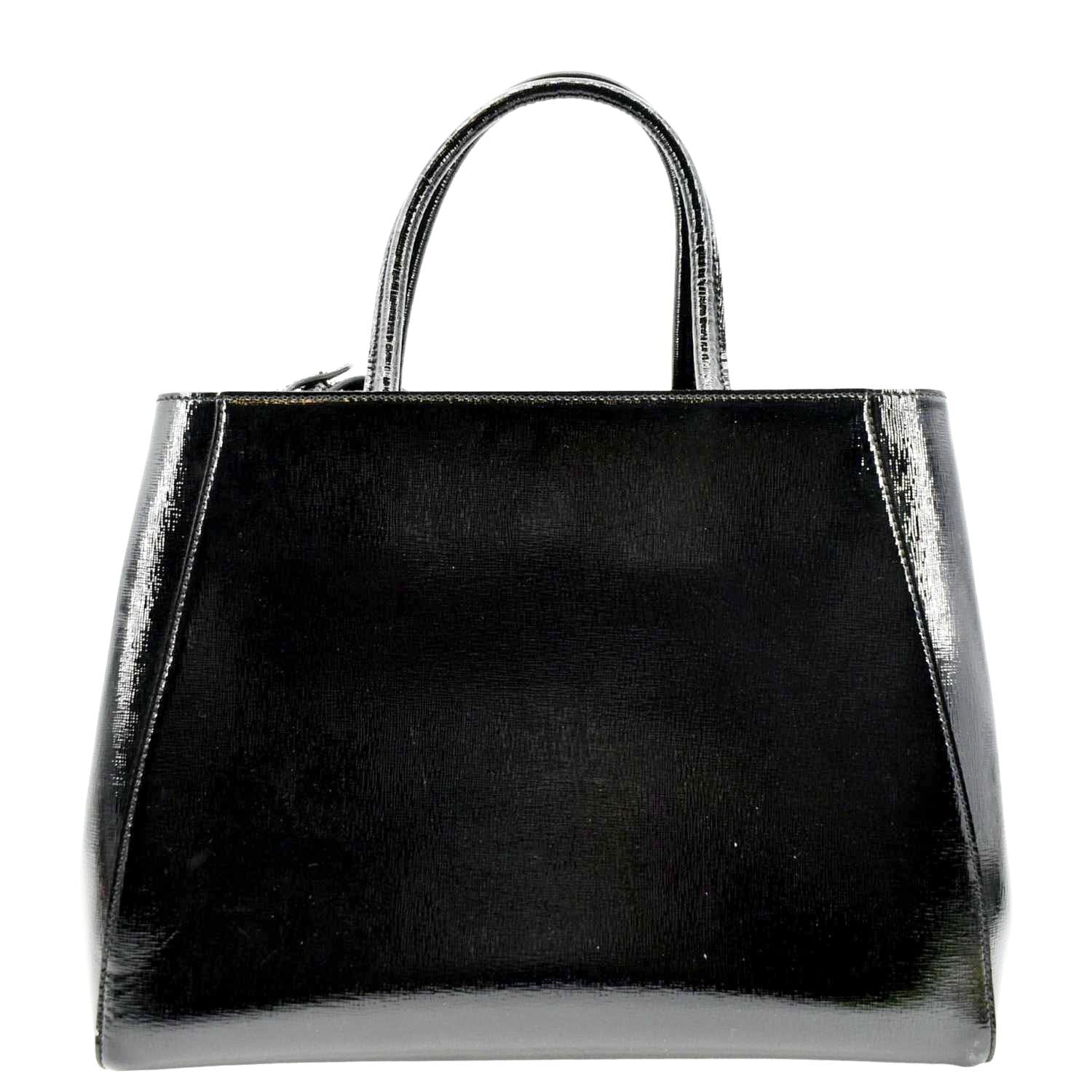 Fendi Jours Shoulder Bag Leather Patent Black