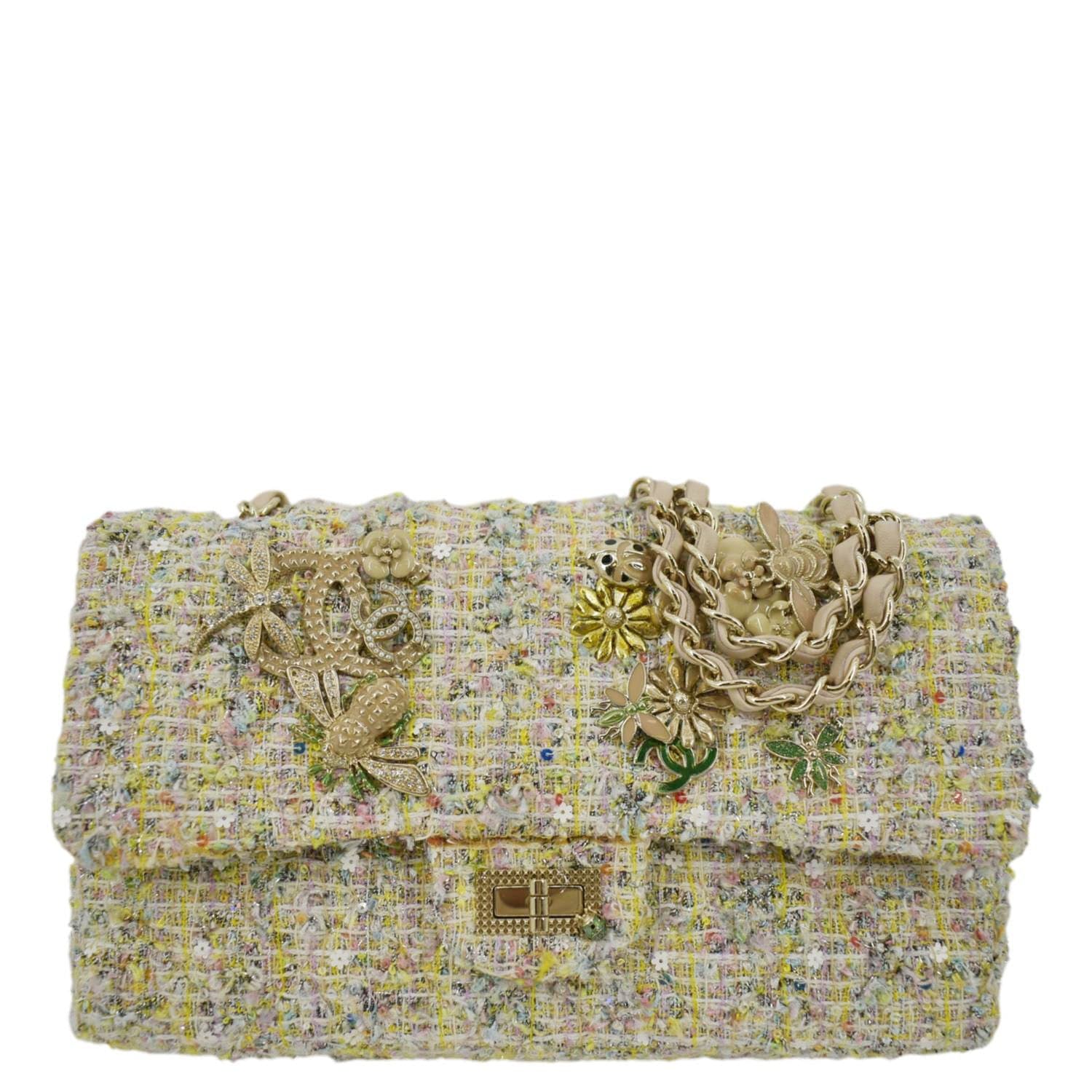 Chanel Garden Party Flap Tweed Pastel Travel Bag