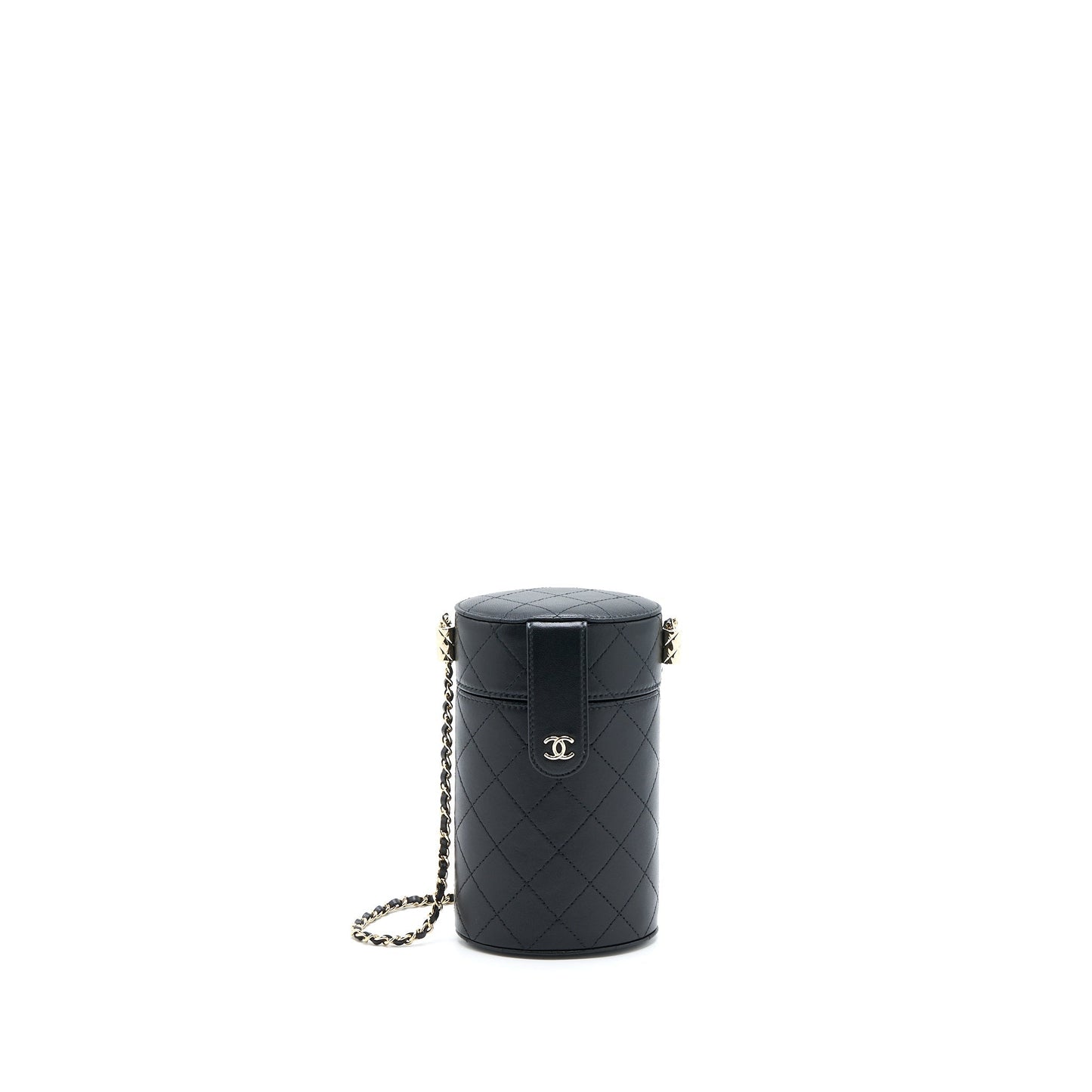 Chanel Round Vanity Lambskin LGHW Black Handbag