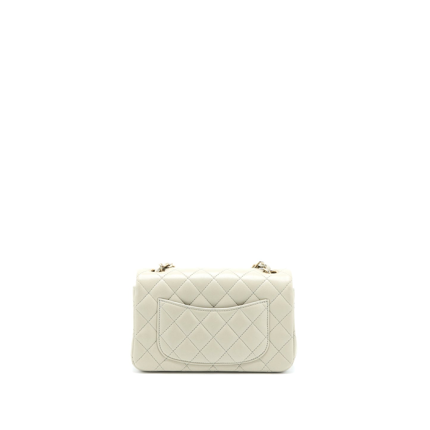Chanel Rectangular Flap Lambskin Light LGHW Microchip Grey Shoulder Bag Grey Lghw
