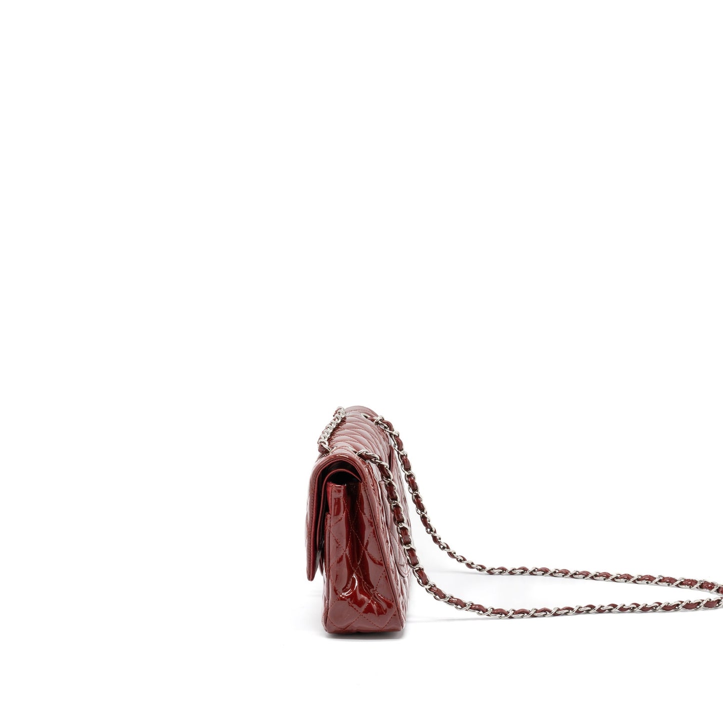 Chanel Classic Double Flap Patent SHW Red Shoulder Bag