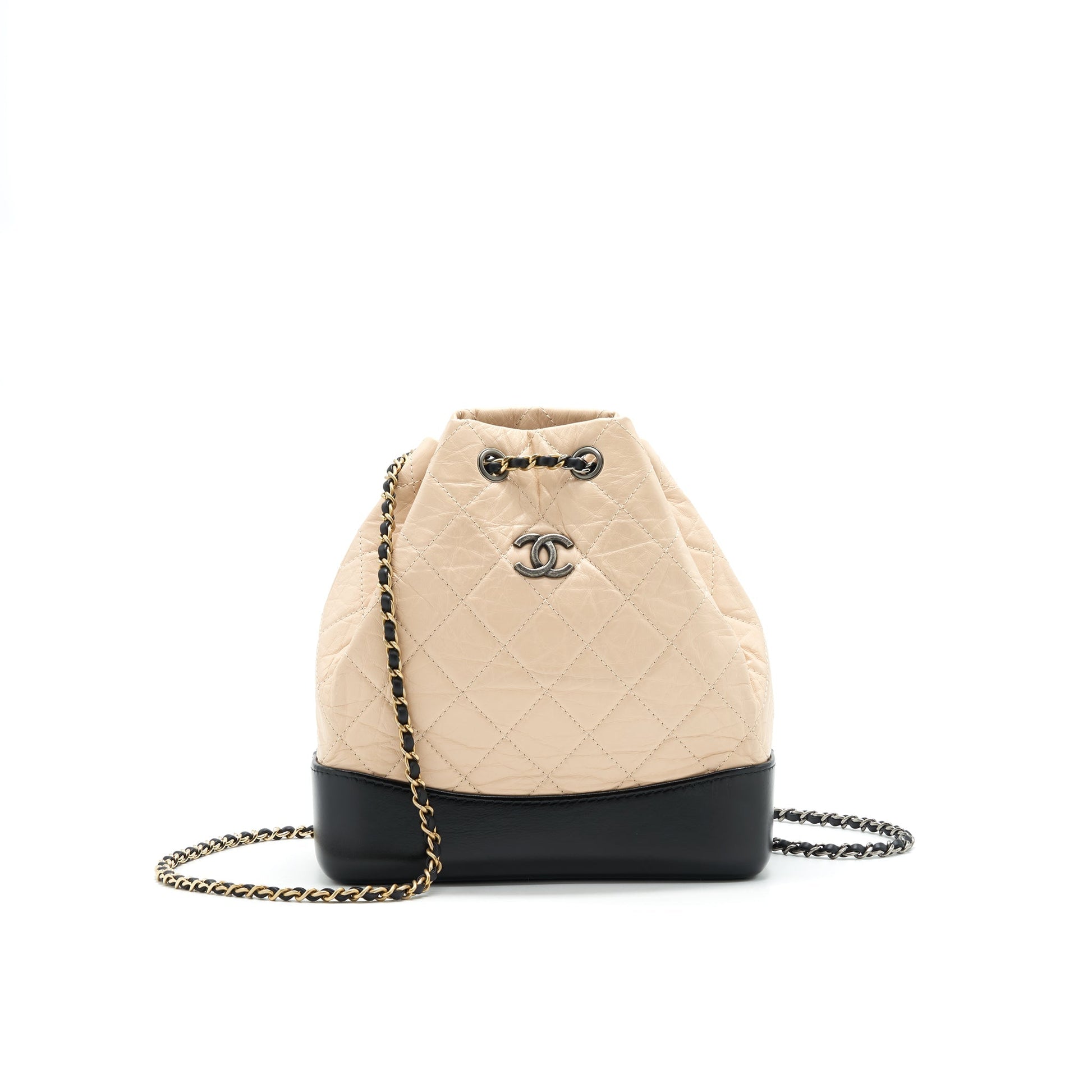 Chanel BACKPACK AGED CALFSKIN QUILTED Beige Leather