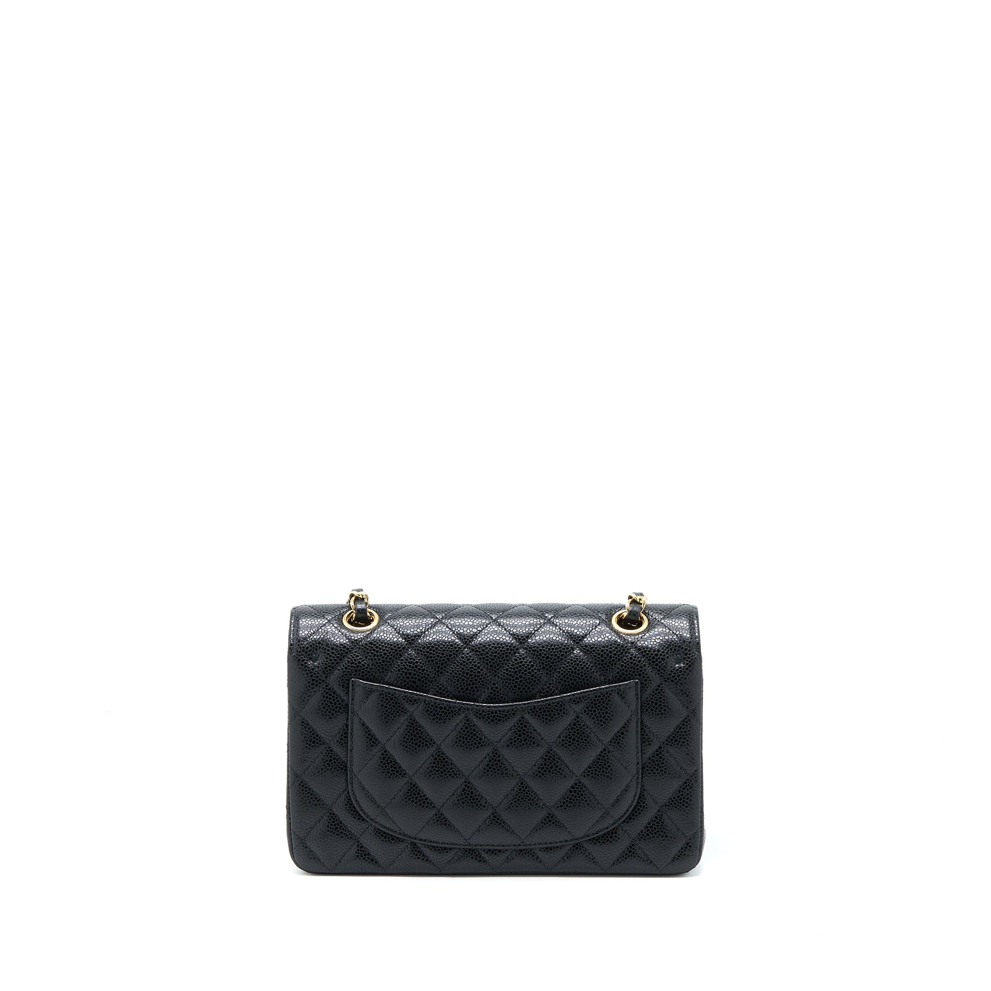Chanel Classic Double Flap Caviar GHW Microchip Black Small Shoulder Bag Microchip 1