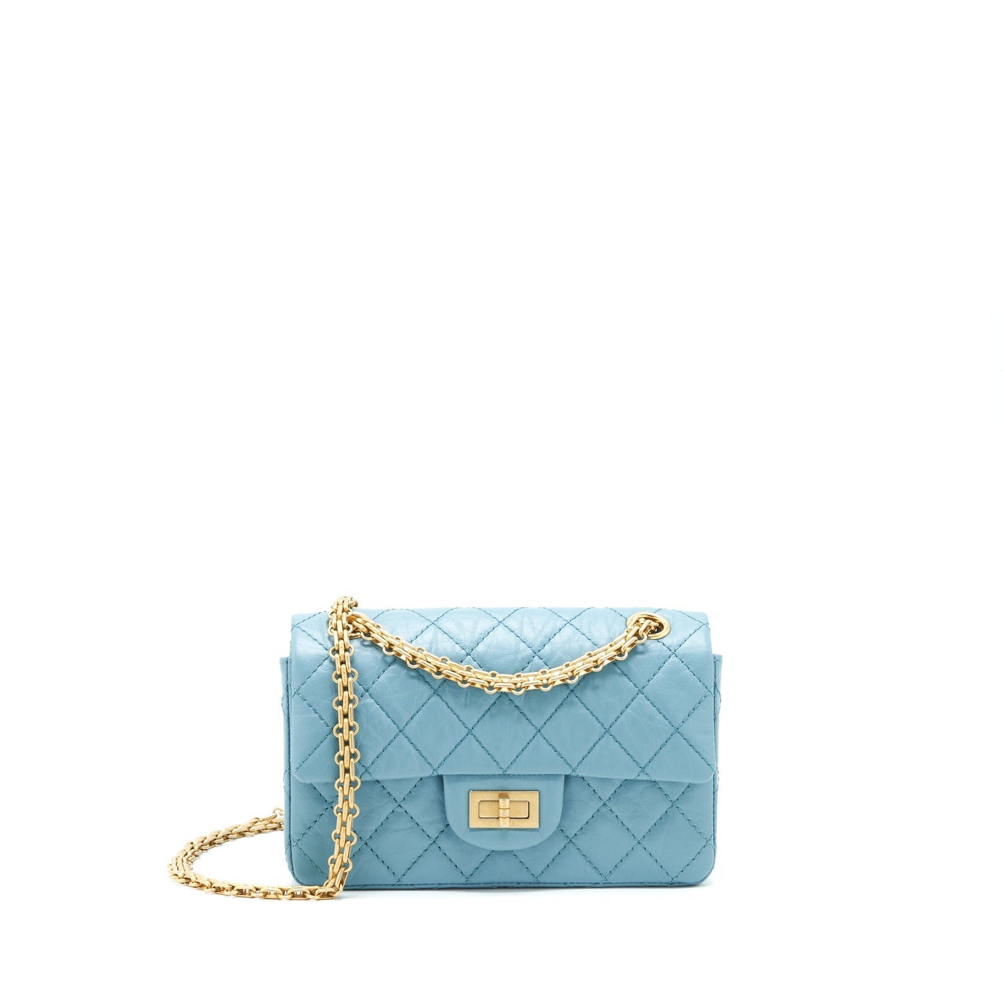 Chanel 2.55 Reissue Flap Light Calfskin GHW Blue Shoulder Bag