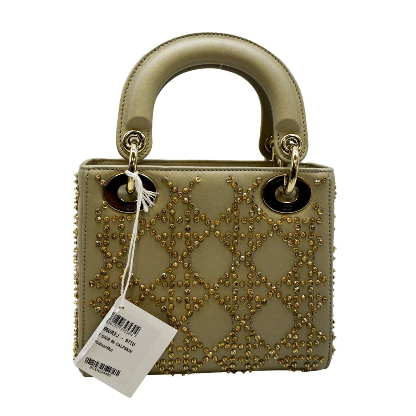 Dior Lady Shoulder Bag Platinum Metallic Leather Lambskin Mini