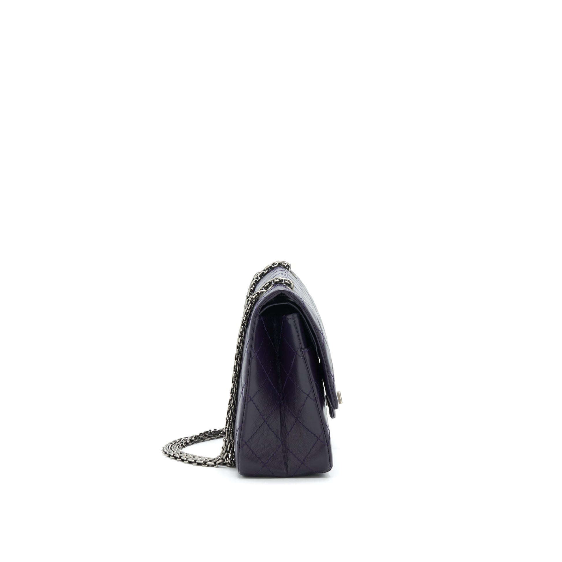 Chanel Reissue 226 Dark Purple ilver ruthenium Silver Handbag