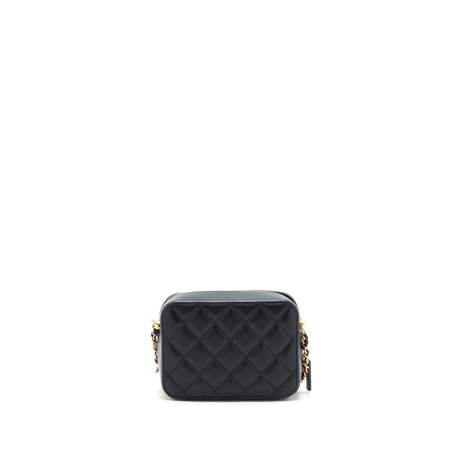 Chanel 22C Pearl Crush Camera Lambskin GHW Black Mini Bag