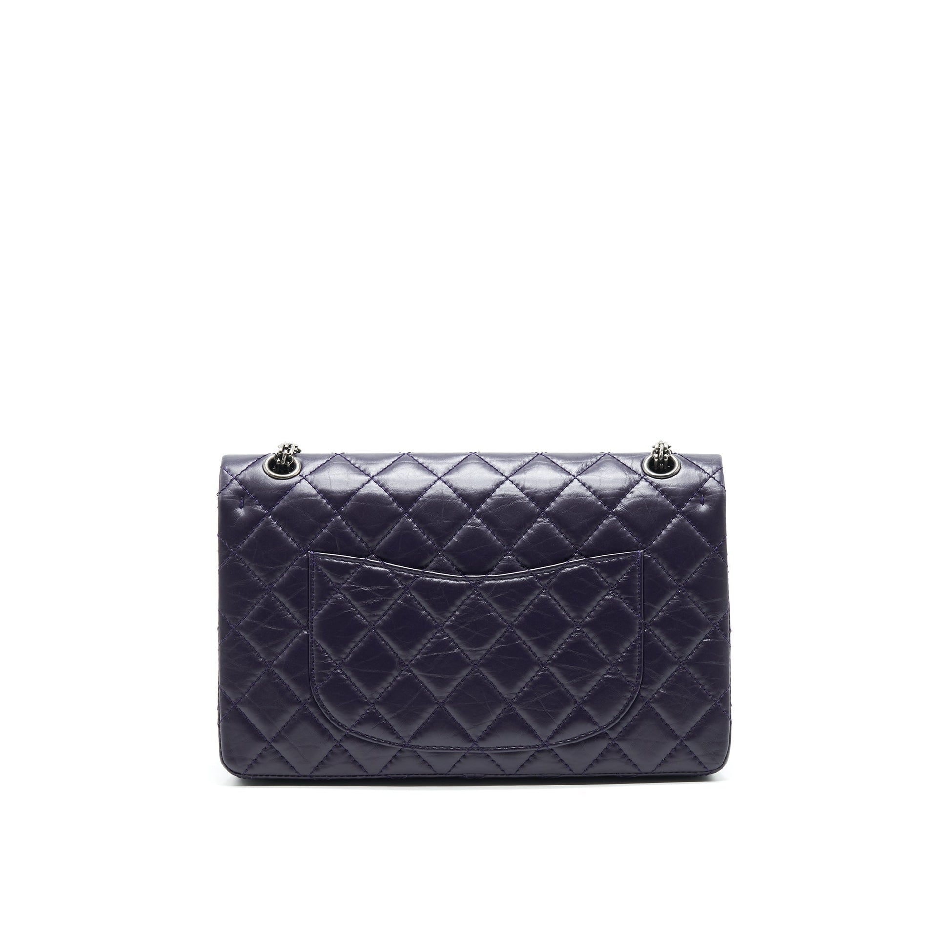Chanel Reissue 226 Dark Purple ilver ruthenium Silver Handbag