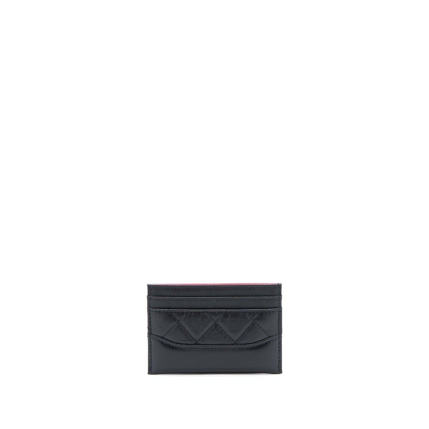 Chanel Gabrielle Card Holder Aged Calfskin GHW Black Wallet Case