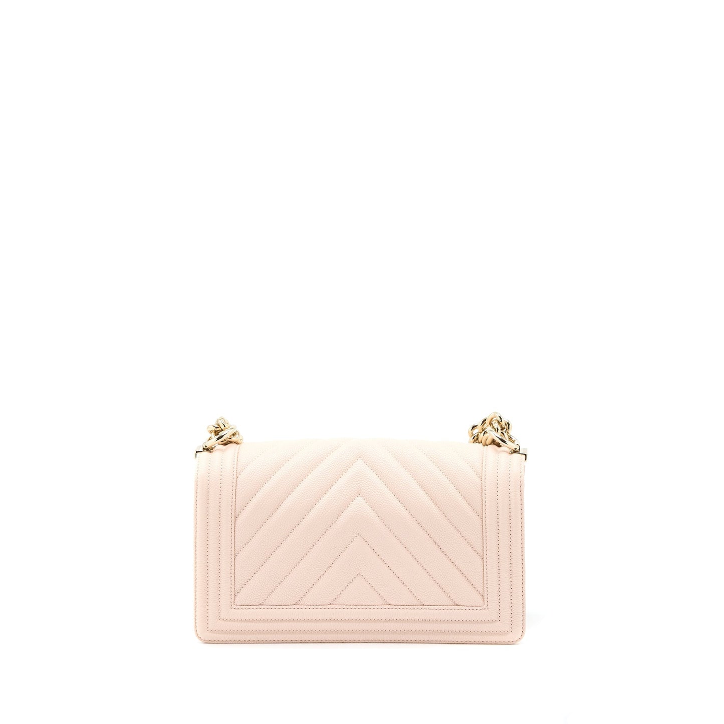 Chanel Boy Chevron Caviar Light LGHW Pink Handbag
