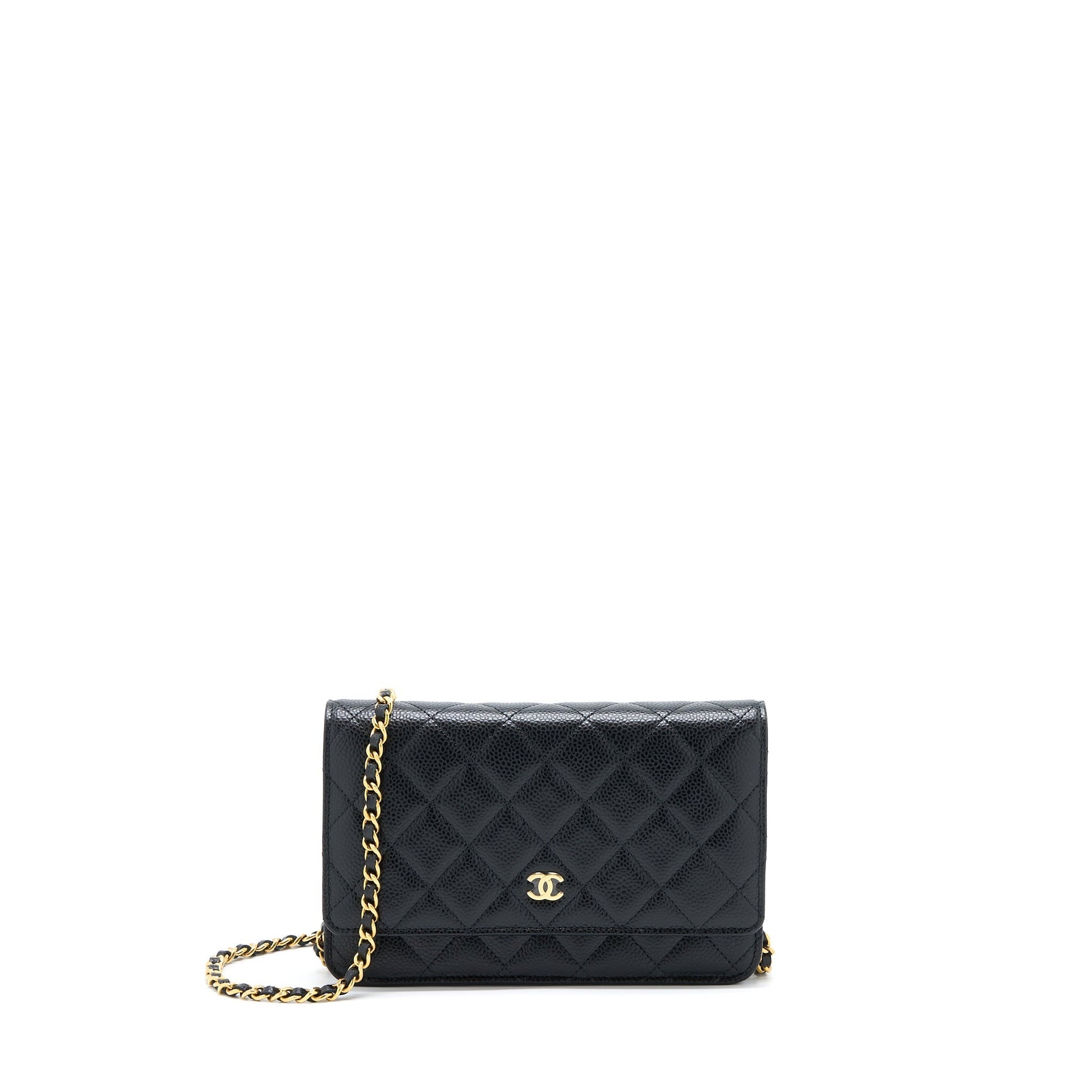 Chanel Classic On Caviar GHW Microchip Black Wallet Case Microchip 7