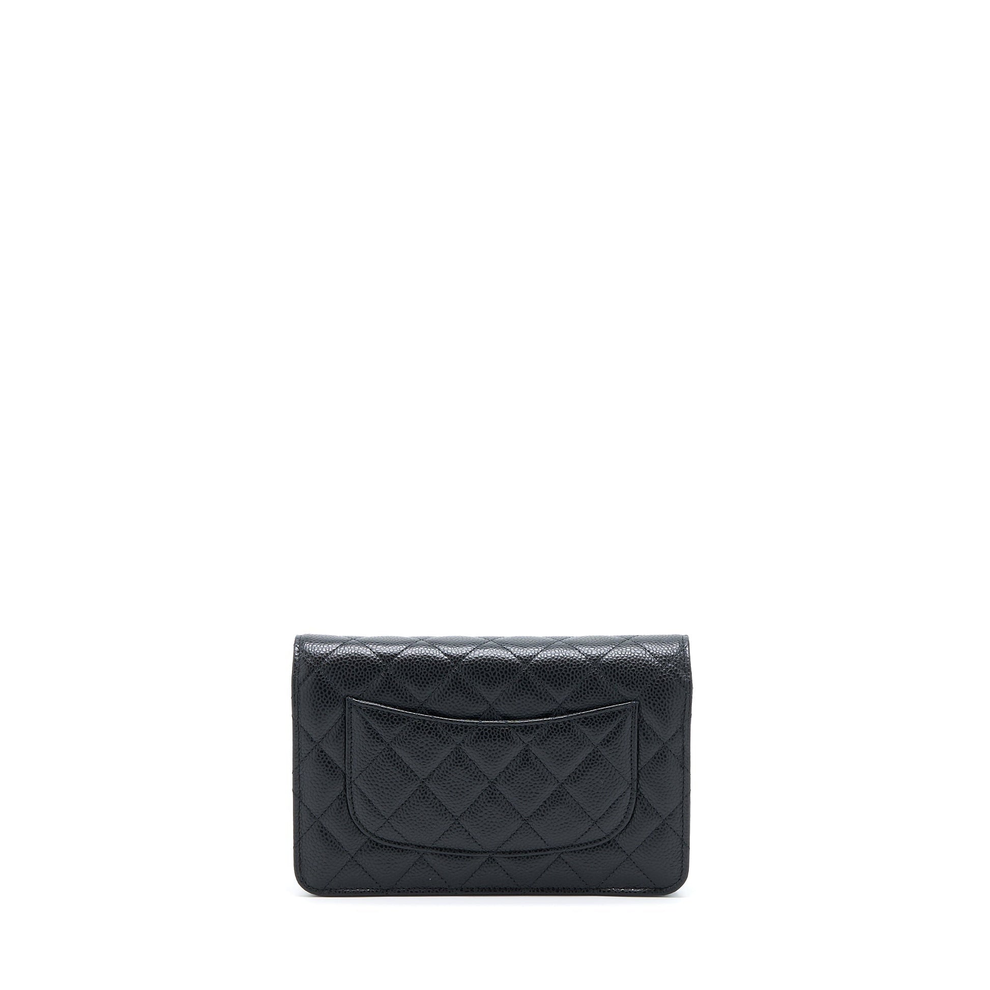 Chanel Classic On Caviar GHW Microchip Black Wallet Case Microchip 7
