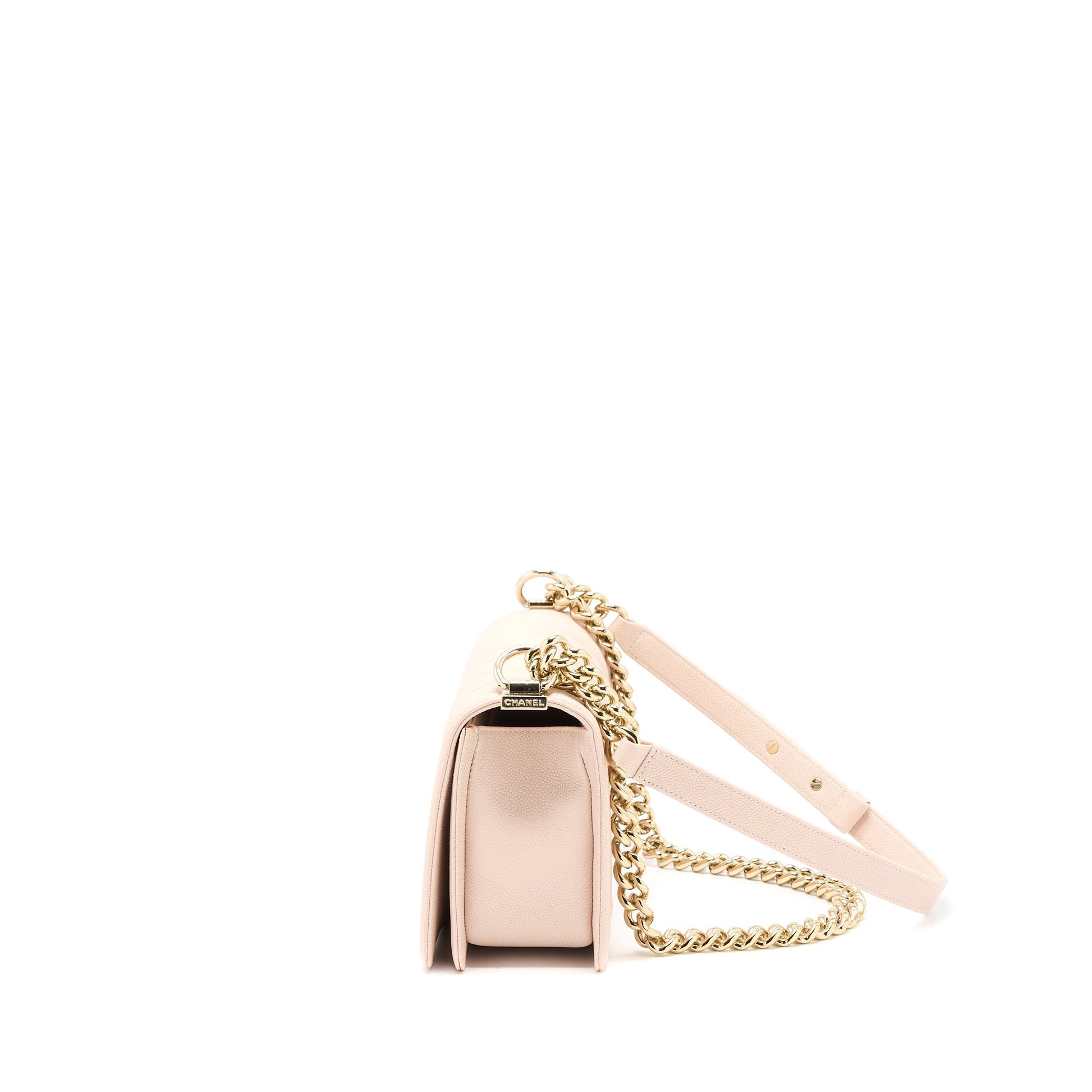 Chanel Boy Chevron Caviar Light LGHW Pink Handbag